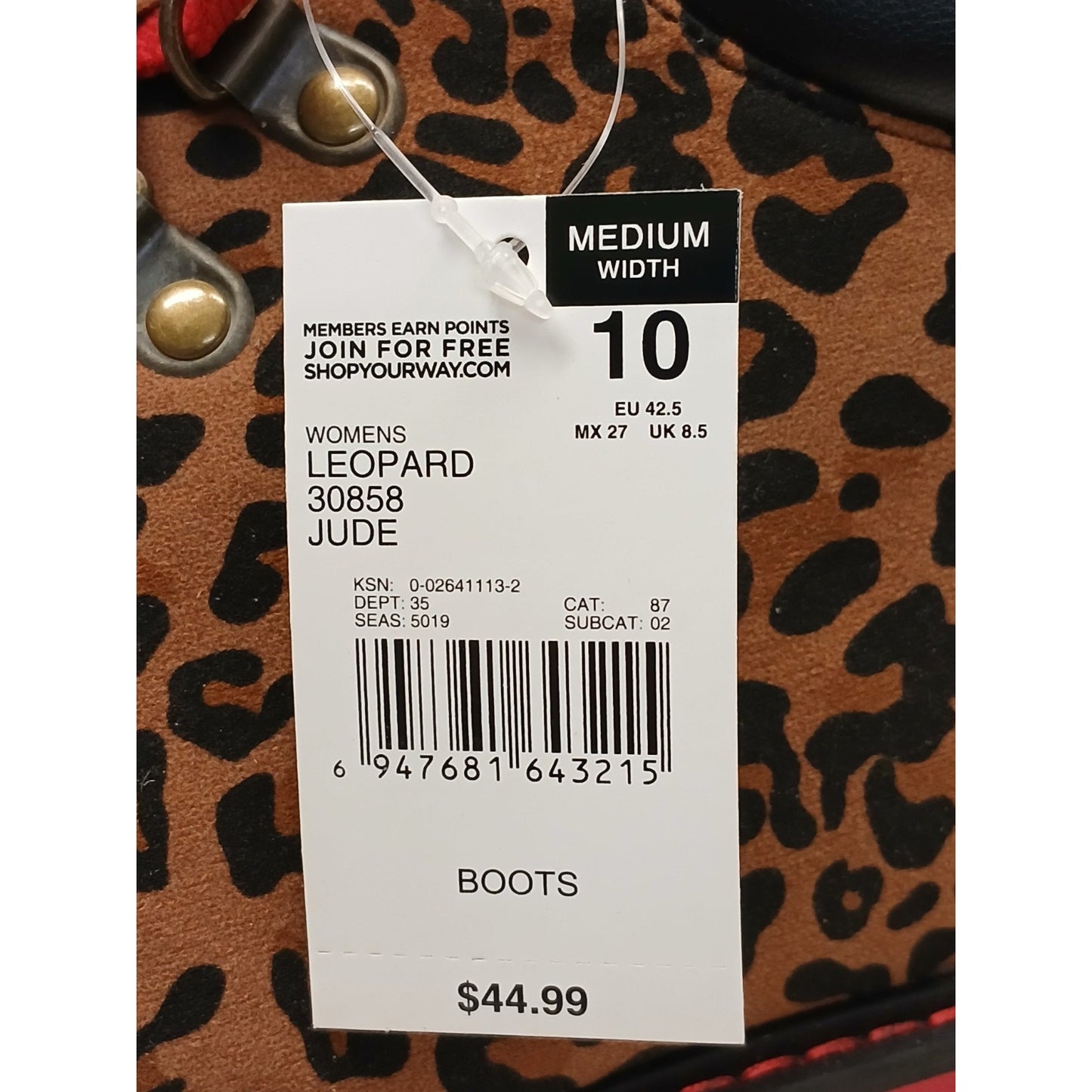 Route 66 (10) Leopard Print Lace-Up Ankle Jude Width Boots