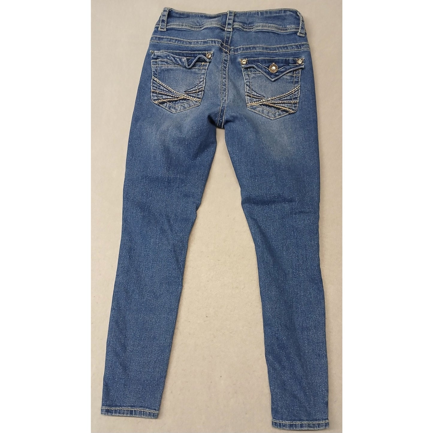 Gemma Rae (7/28) Women's Gem Skinny Straight Fit Blue Denim Jeans