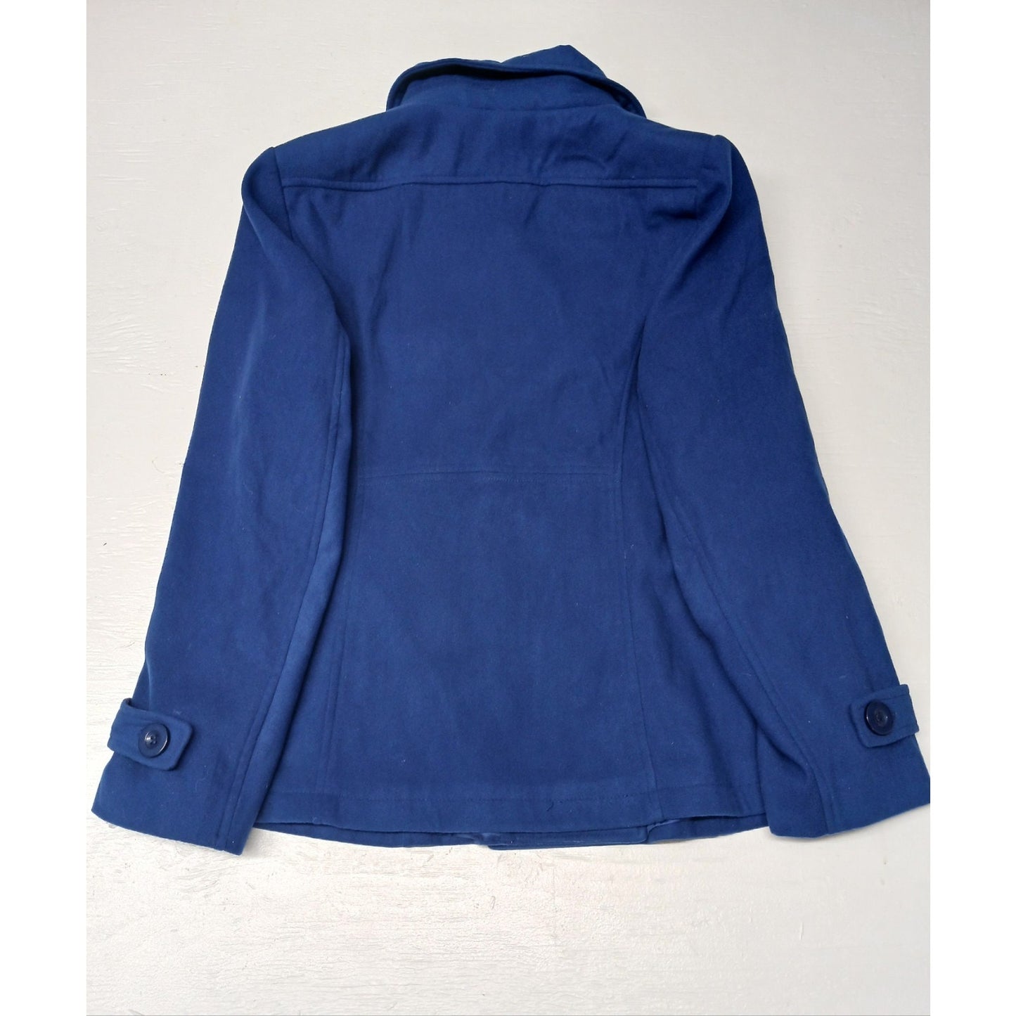 Neyelle (XL)Women's Blue Mid Length Wool Over Coat