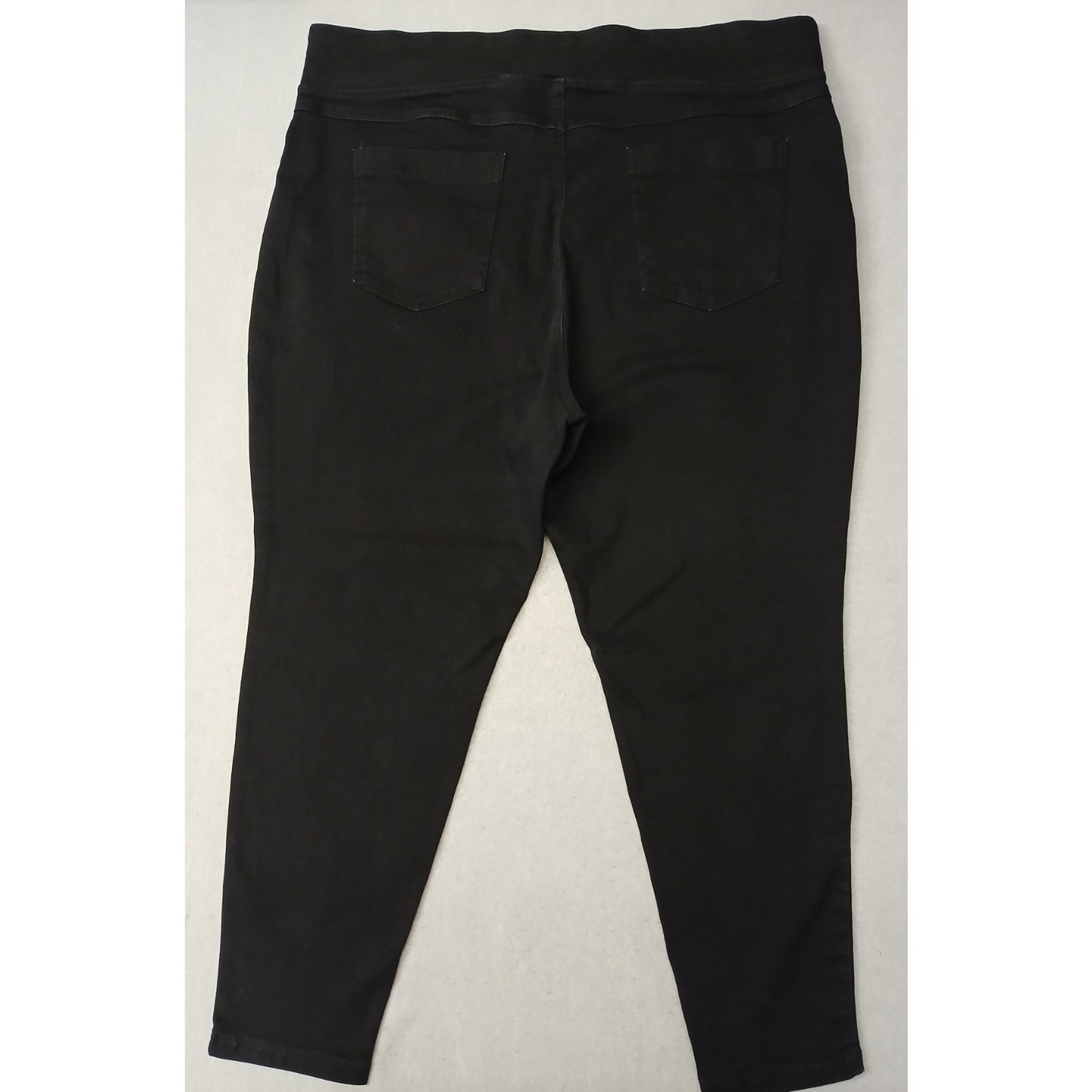Terra & Sky (2X) Women's Black Stretch Straight Denim Pants