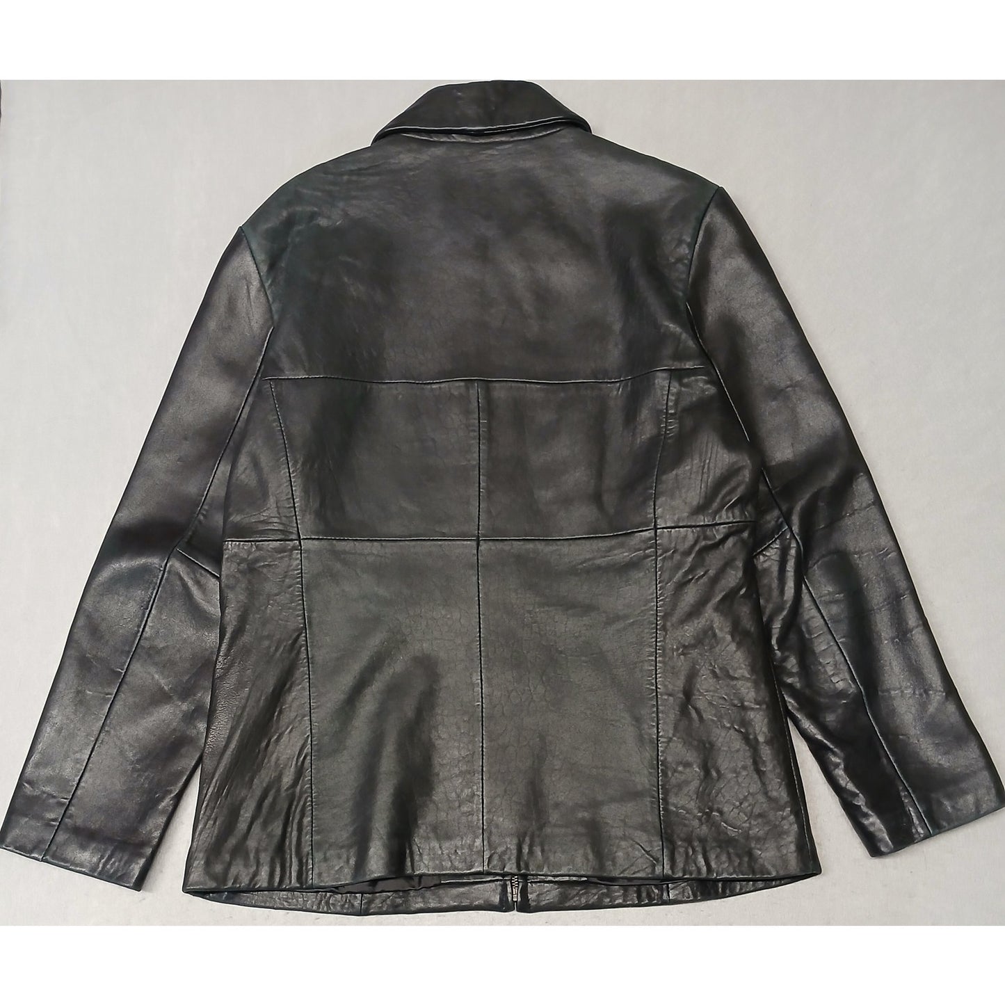 Merona (Medium) Women's Black Genuine Leather Zip Jacket