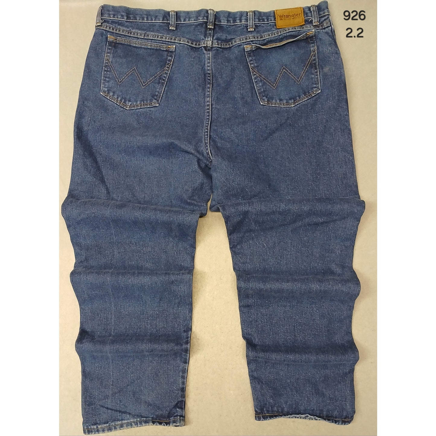 Wrangler (46x32) Rugged Relaxed Straight Blue Denim Jeans