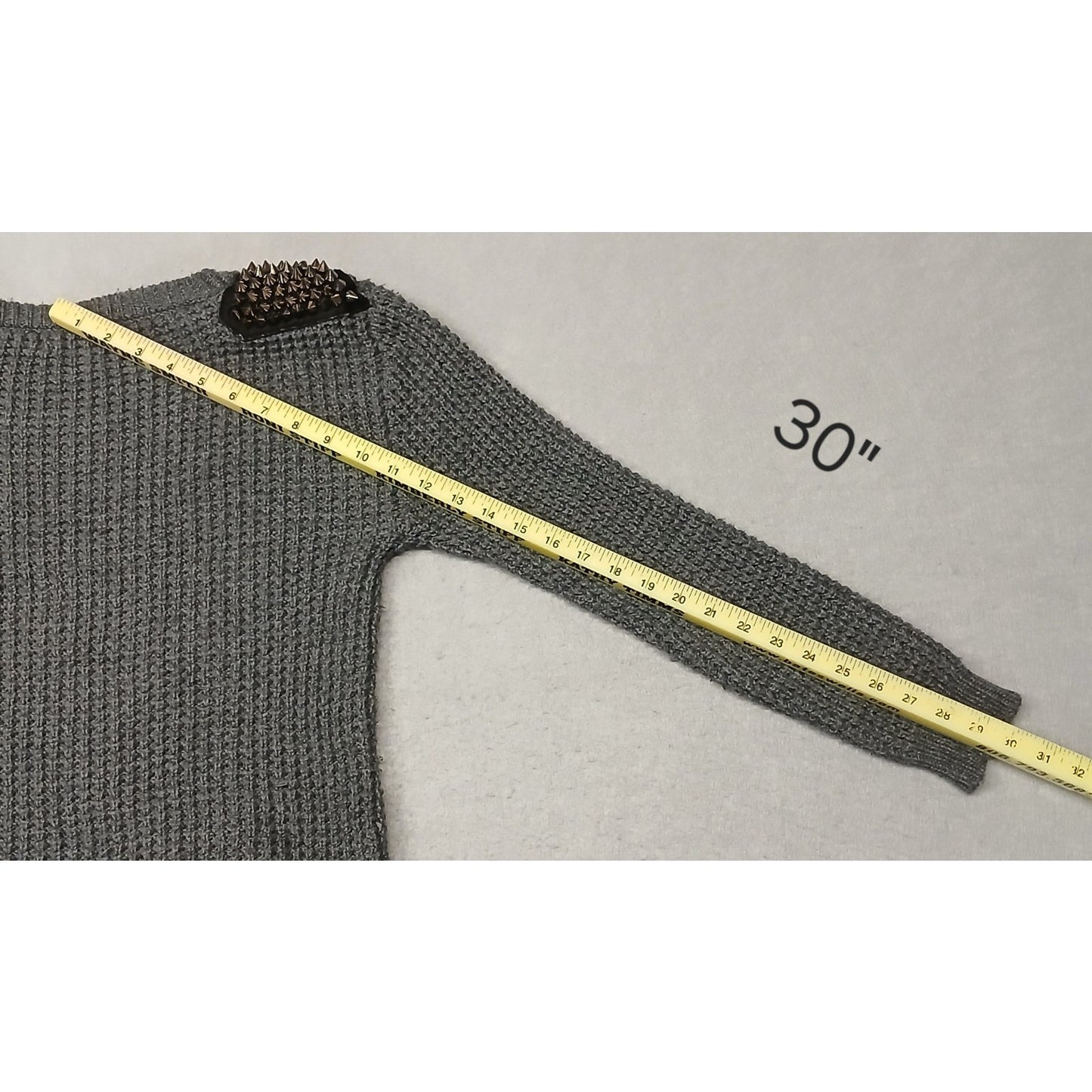 Love By Design (Medium) Gray Chunk Waffle Knit Sweatshirt
