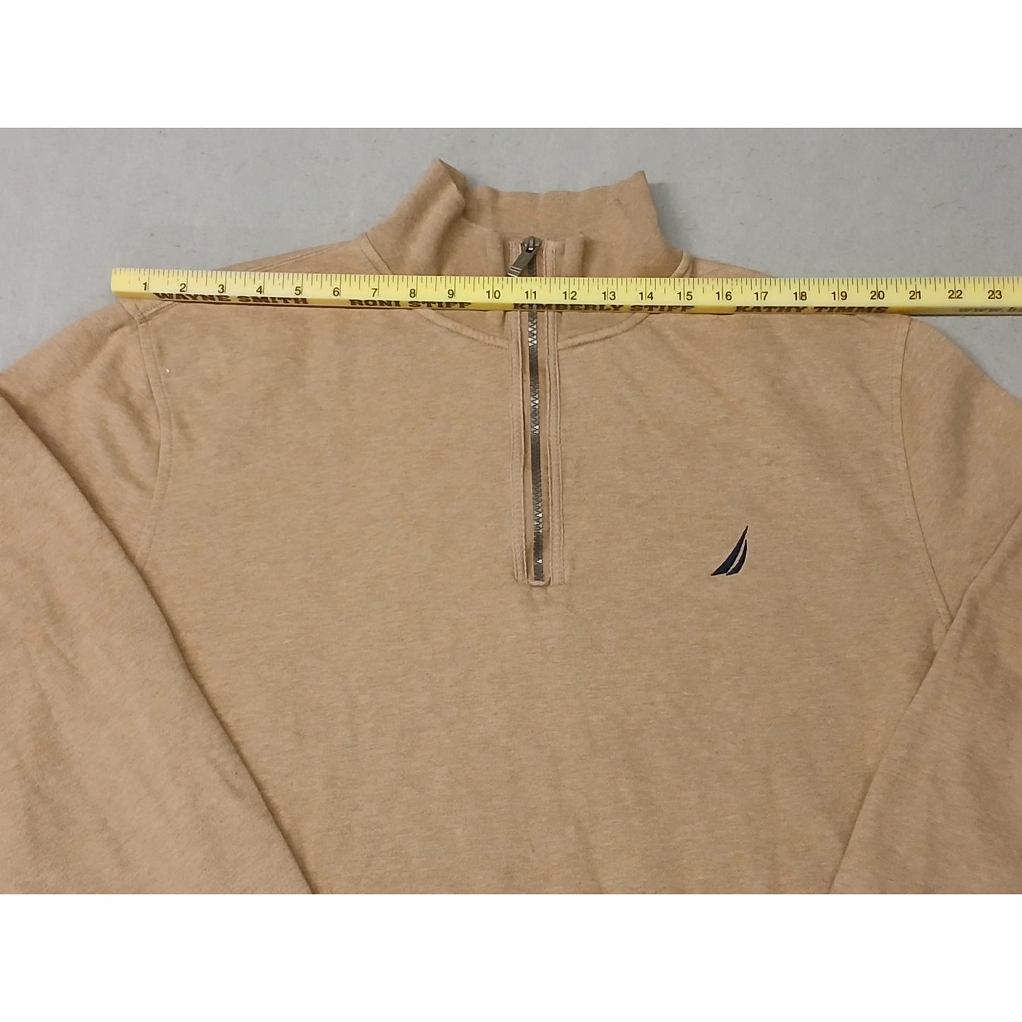 Nautica (2XL) Men's Tan Long Sleeve Zip Pullover Sweatshirt