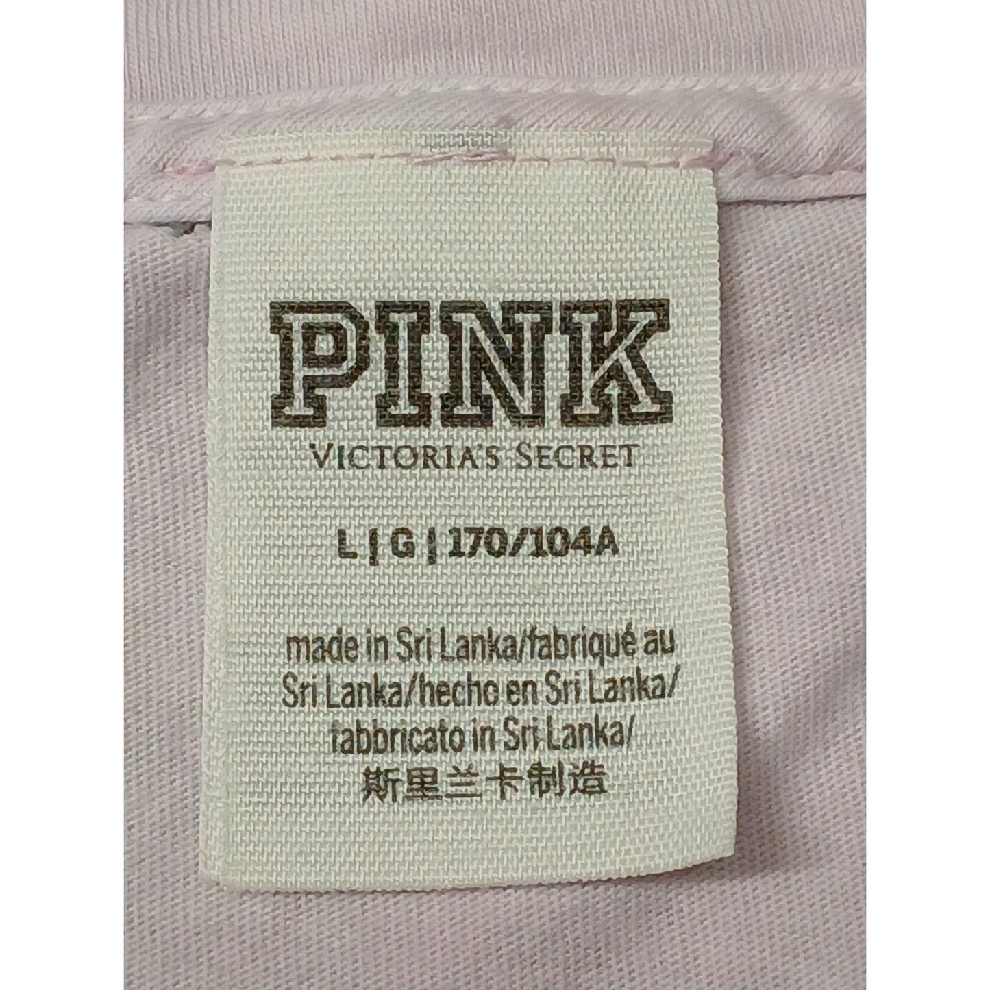 Victoria's Secret PINK (Large) Pastel Tie-Dye Striped Tee Shirt