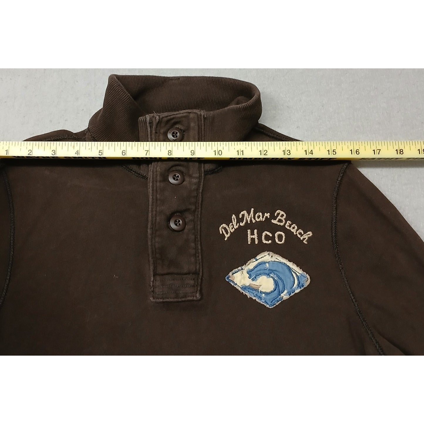 Hollister (Large) Men's Brown Long Sleeve Pullover High Neck Sweatshirt