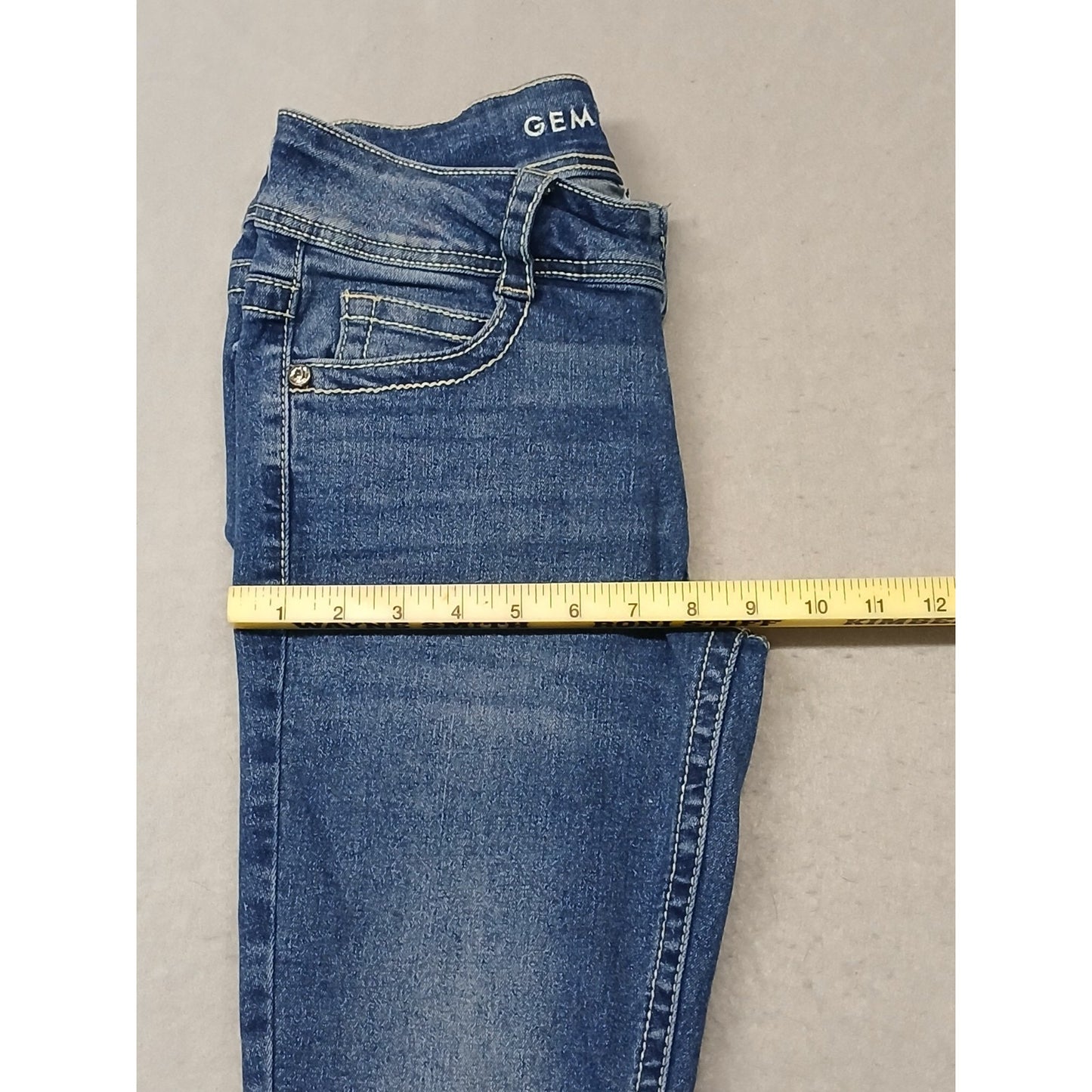 Gemma Rae (7/28) Women's Gem Skinny Straight Fit Blue Denim Jeans