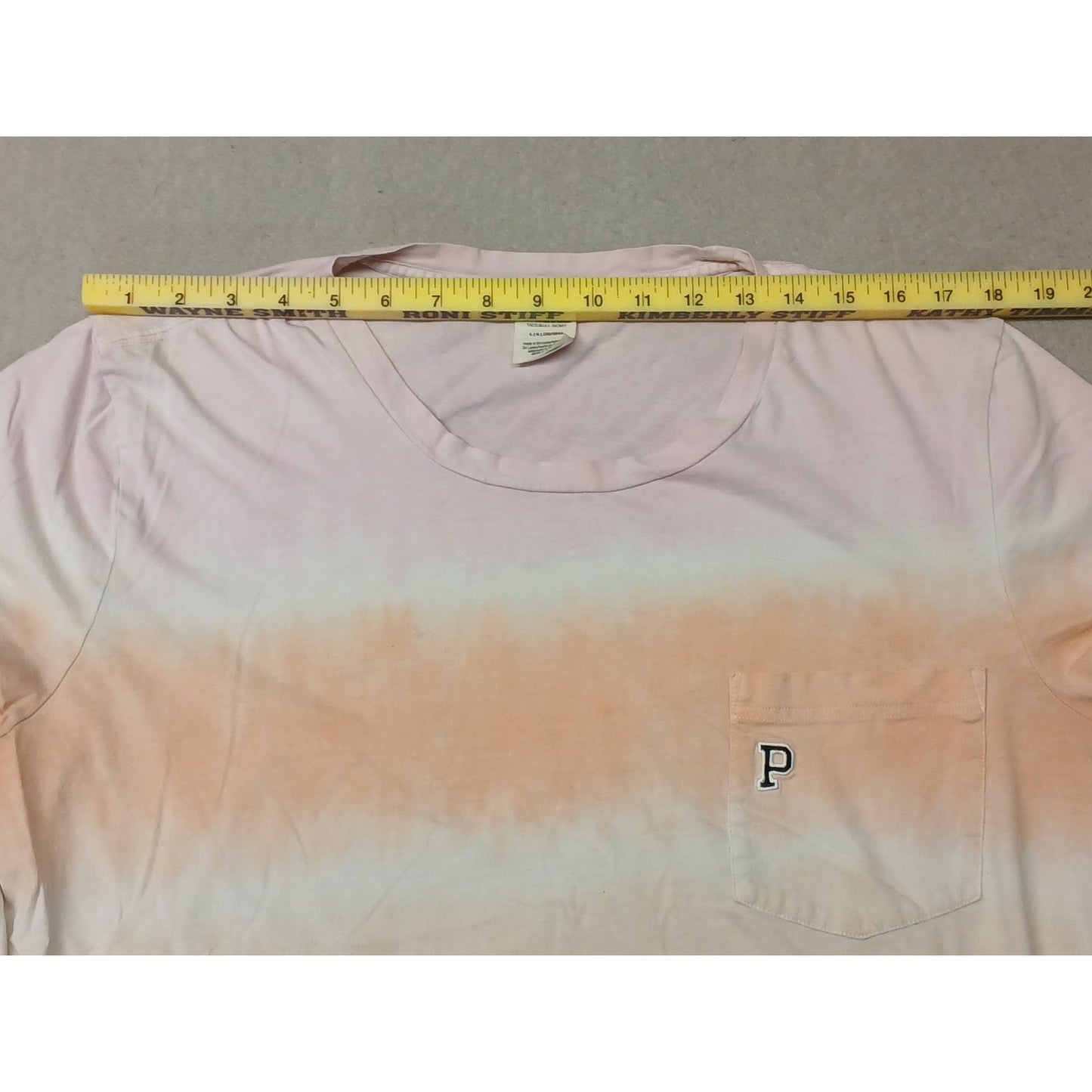 Victoria's Secret PINK (Large) Pastel Tie-Dye Striped Tee Shirt