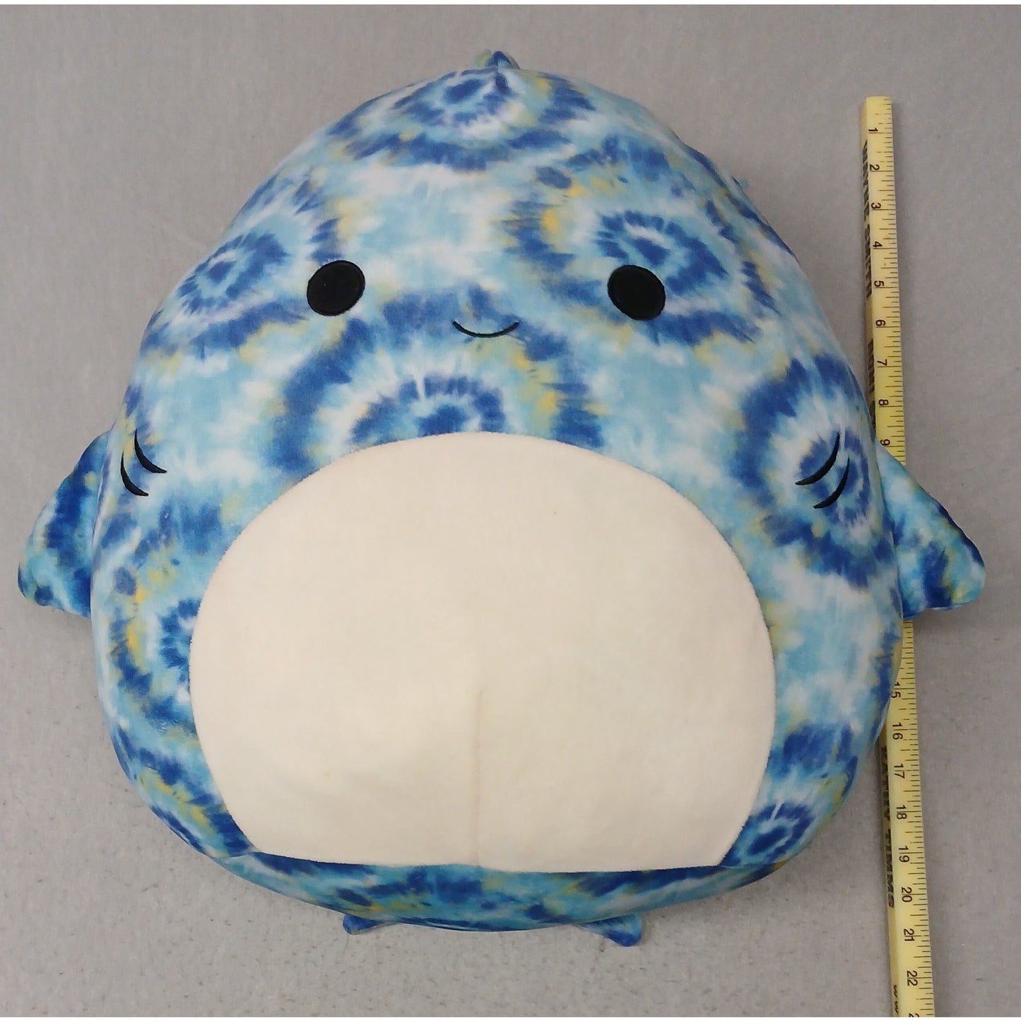 Squishmallow 20" Blue Tie Dye Luther The Shark Plush