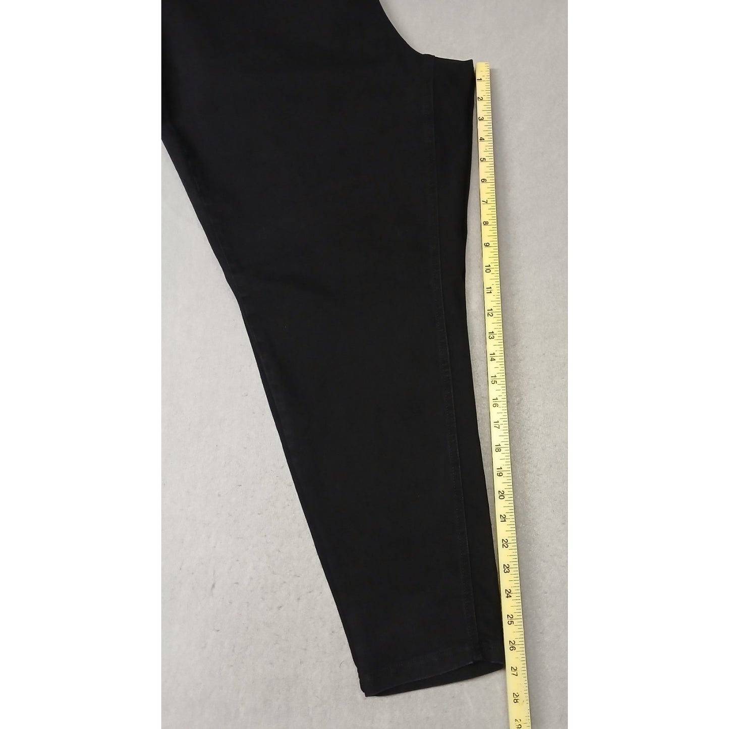 Terra & Sky (2X) Women's Black Stretch Straight Denim Pants