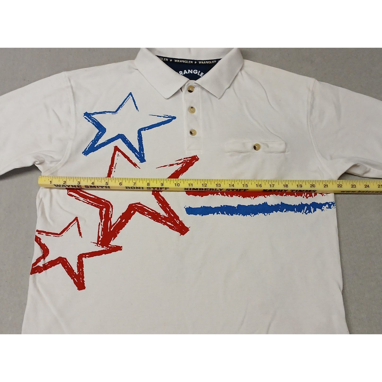 Wrangler (Medium) 4th Of July White Collar Cotton Polo Shirt
