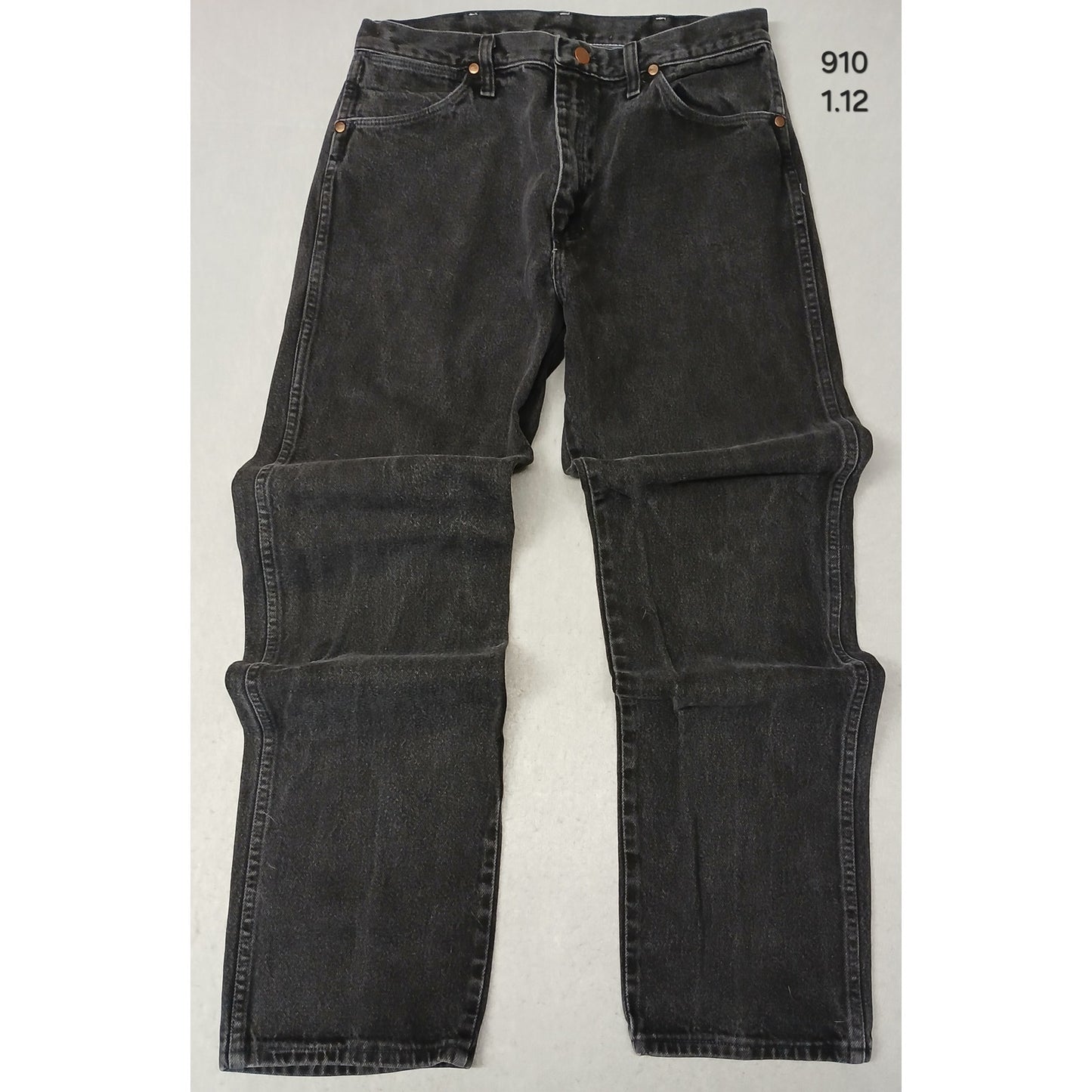 Wrangler (34x34) Mens Vintage Straight Leg Black Denim Jeans
