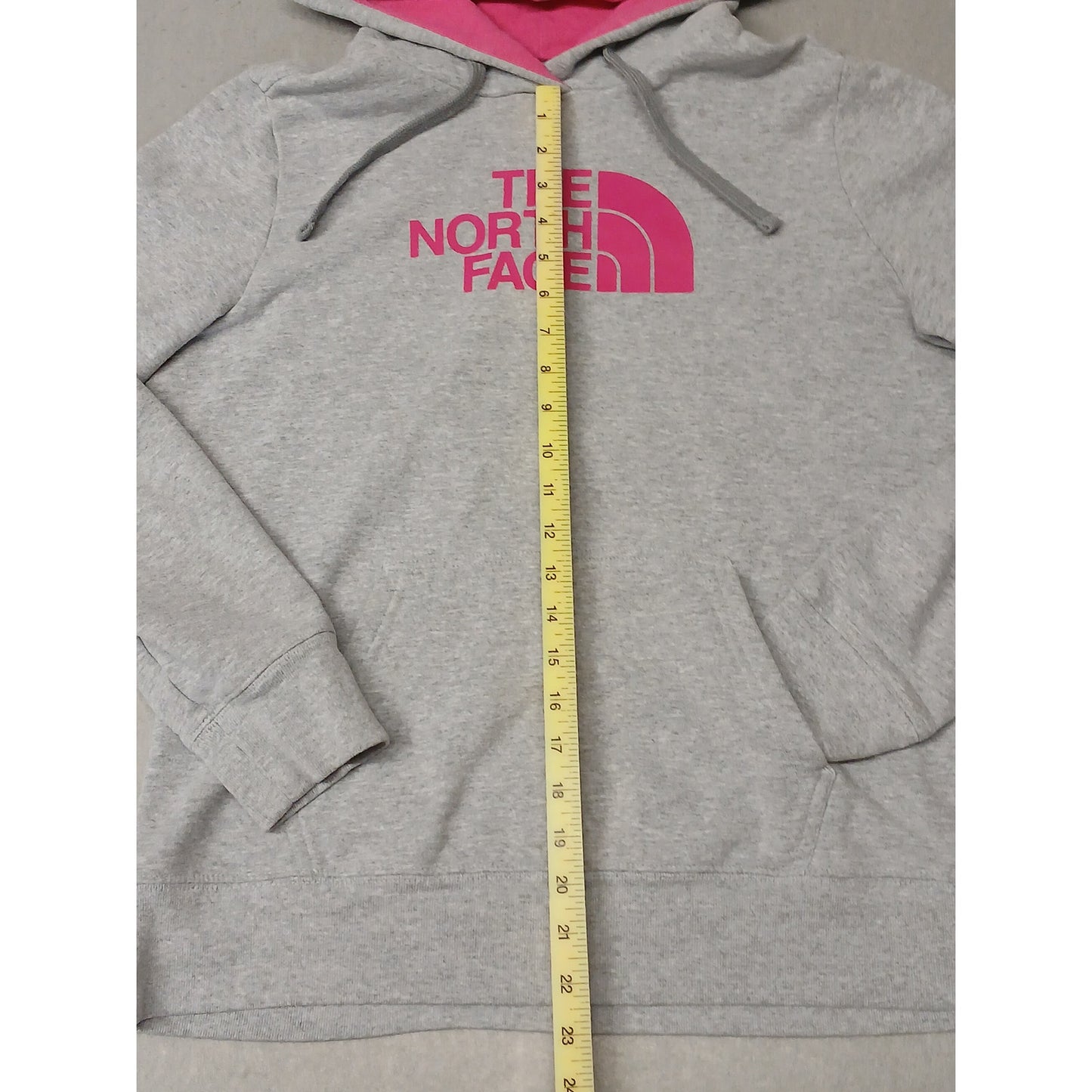 North Face (Large) Gray Pink Pullover Hoodie Sweatshirt