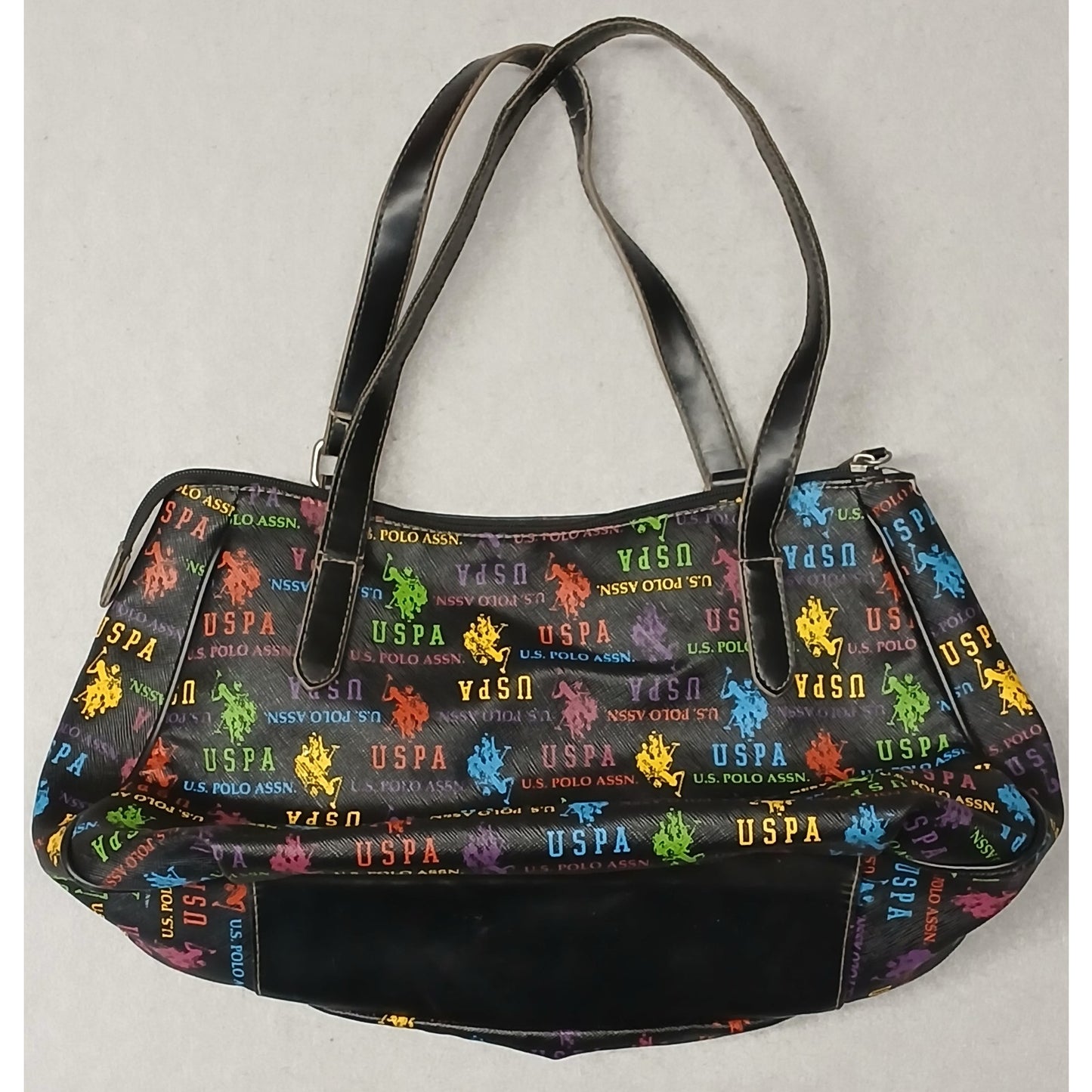 U.S. Polo Assn. Nylon Multicolor Logo Shoulder Tote Bag