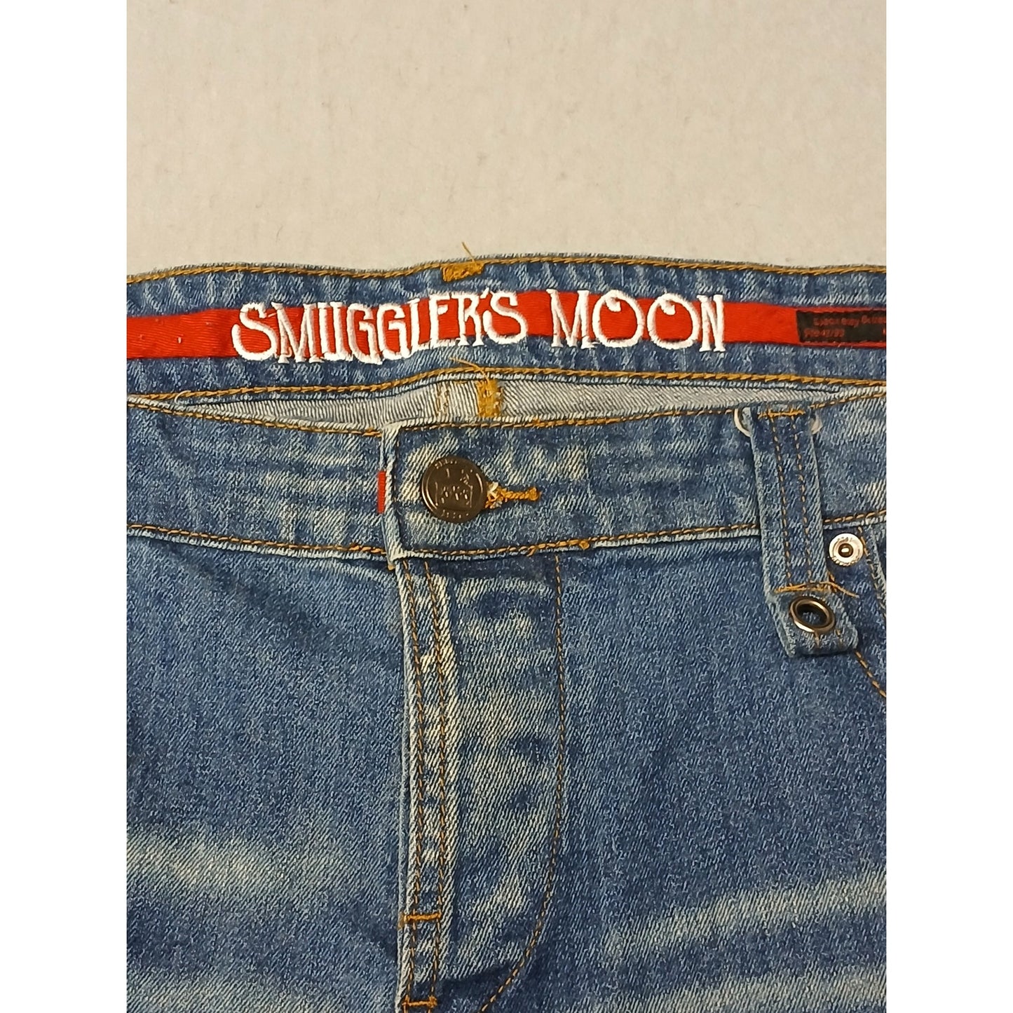 Smugglers Moon (42x33) Y2K Distressed Straight Blue Denim Jeans