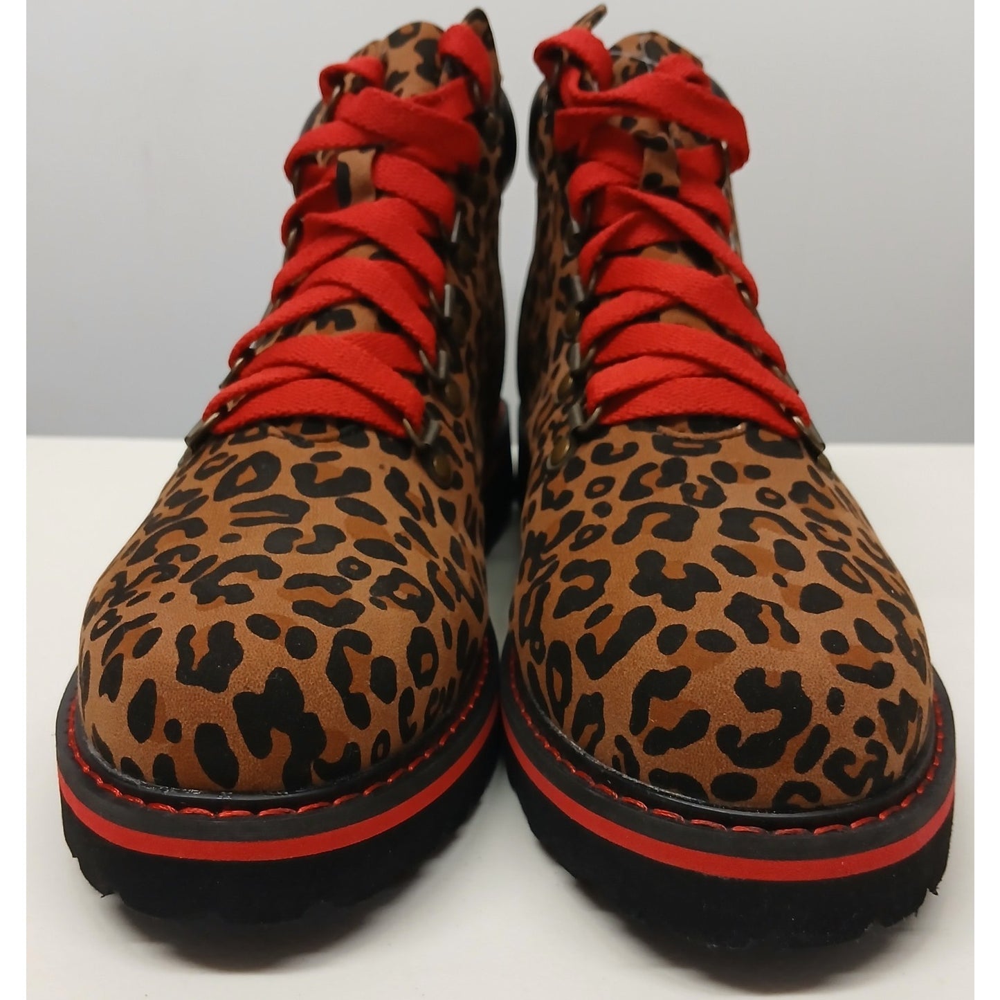 Route 66 (10) Leopard Print Lace-Up Ankle Jude Width Boots