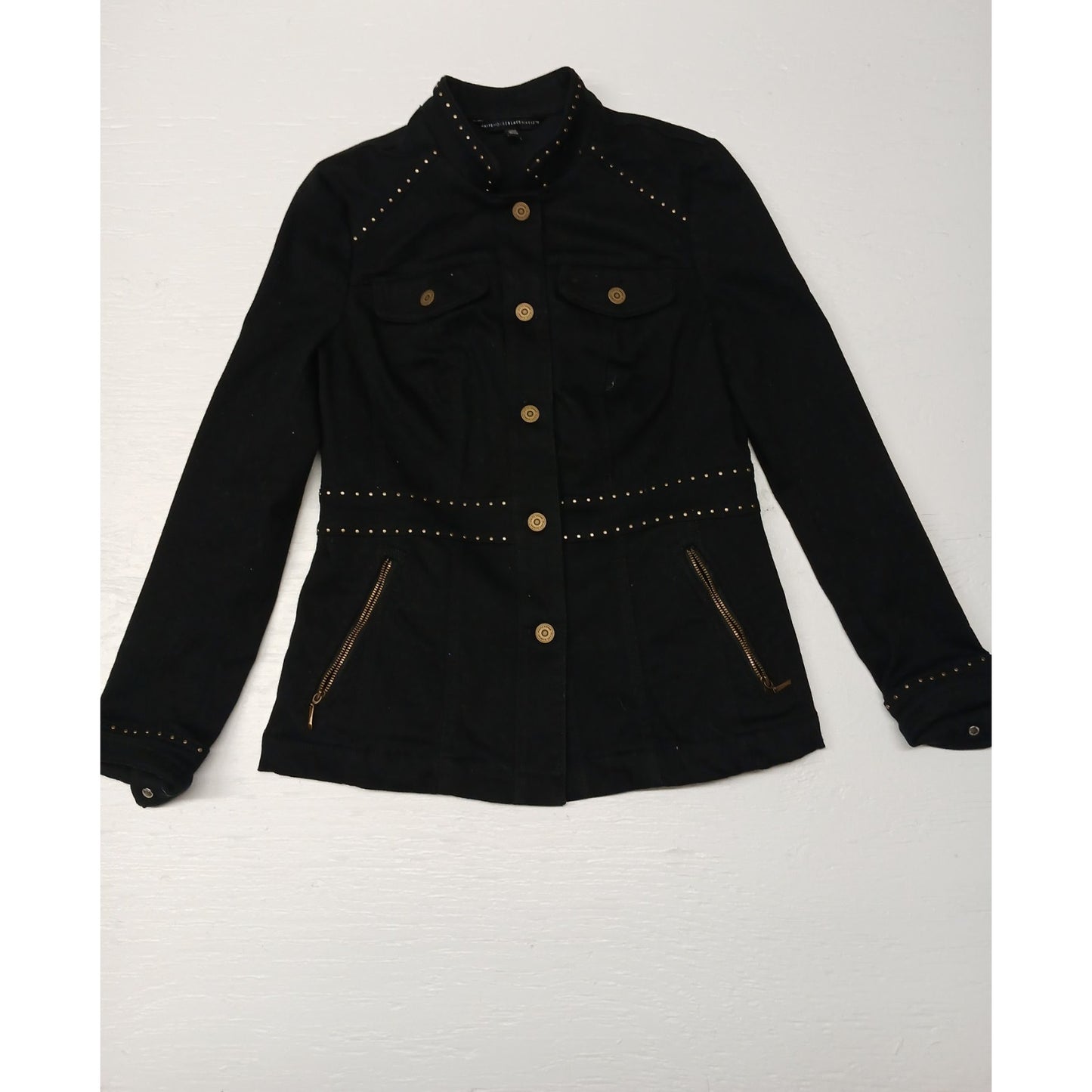 White House Black Market All Black (8) Women's Coat