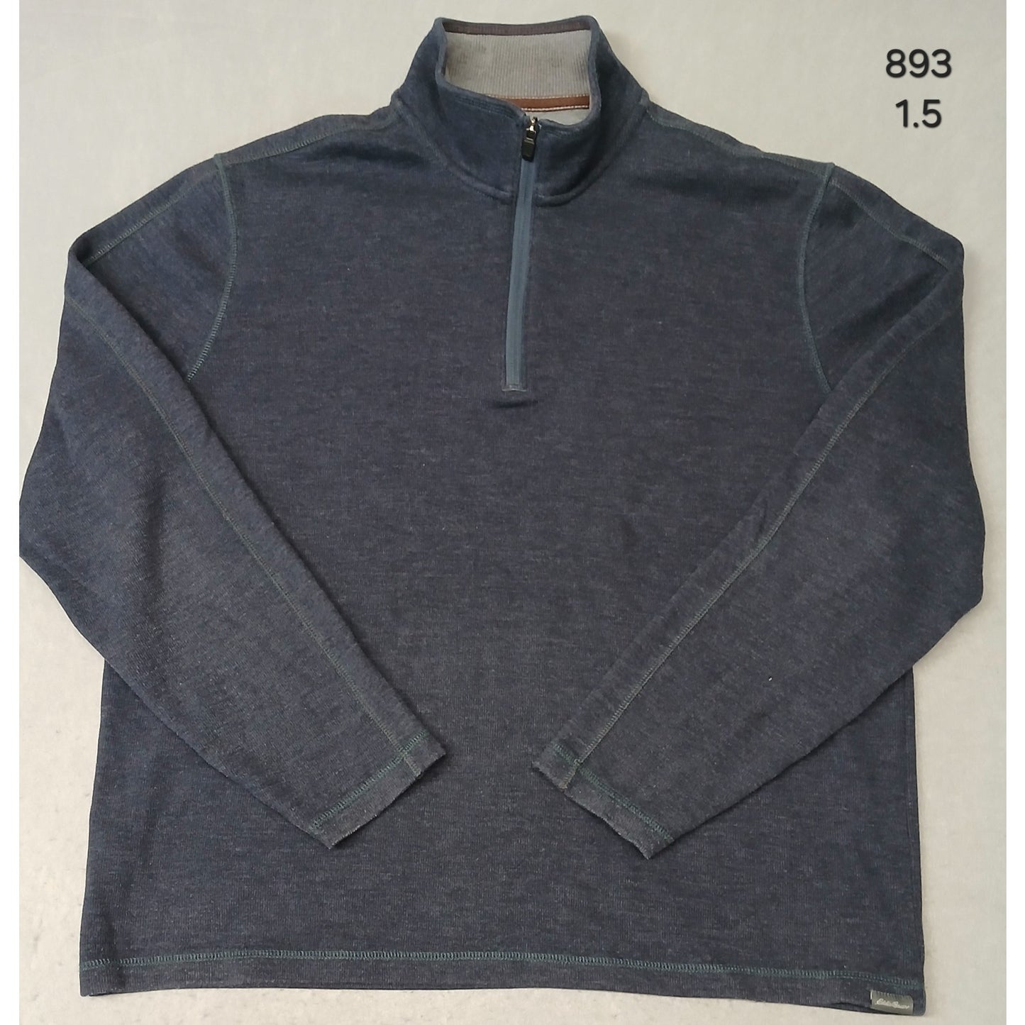 Eddie Bauer (XL) Men's Blue Full-Zip Mock Neck Sweatshirt