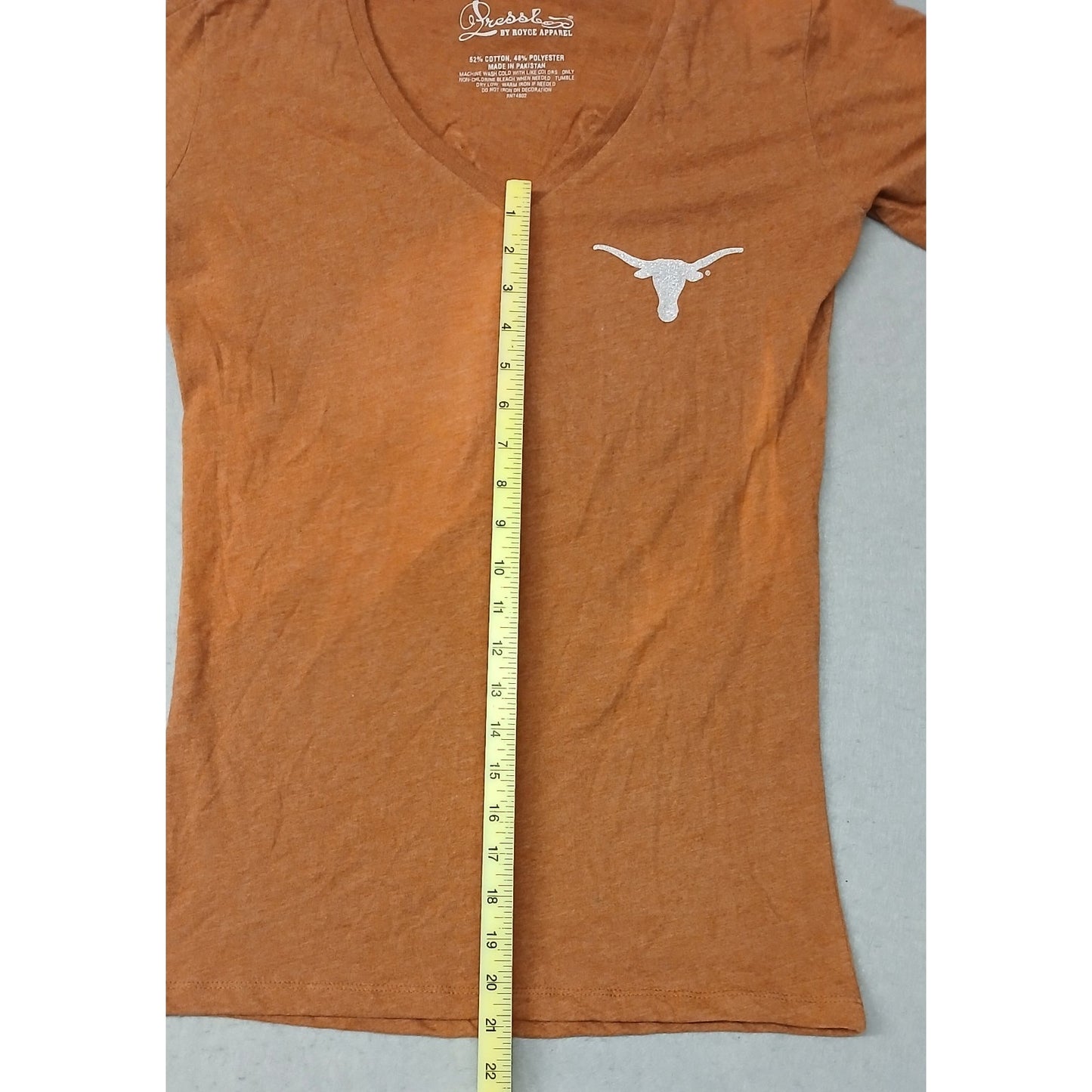 Pressbox (XLarge) Women's Orange Texas Longhorn V-Neck Tee Shirt