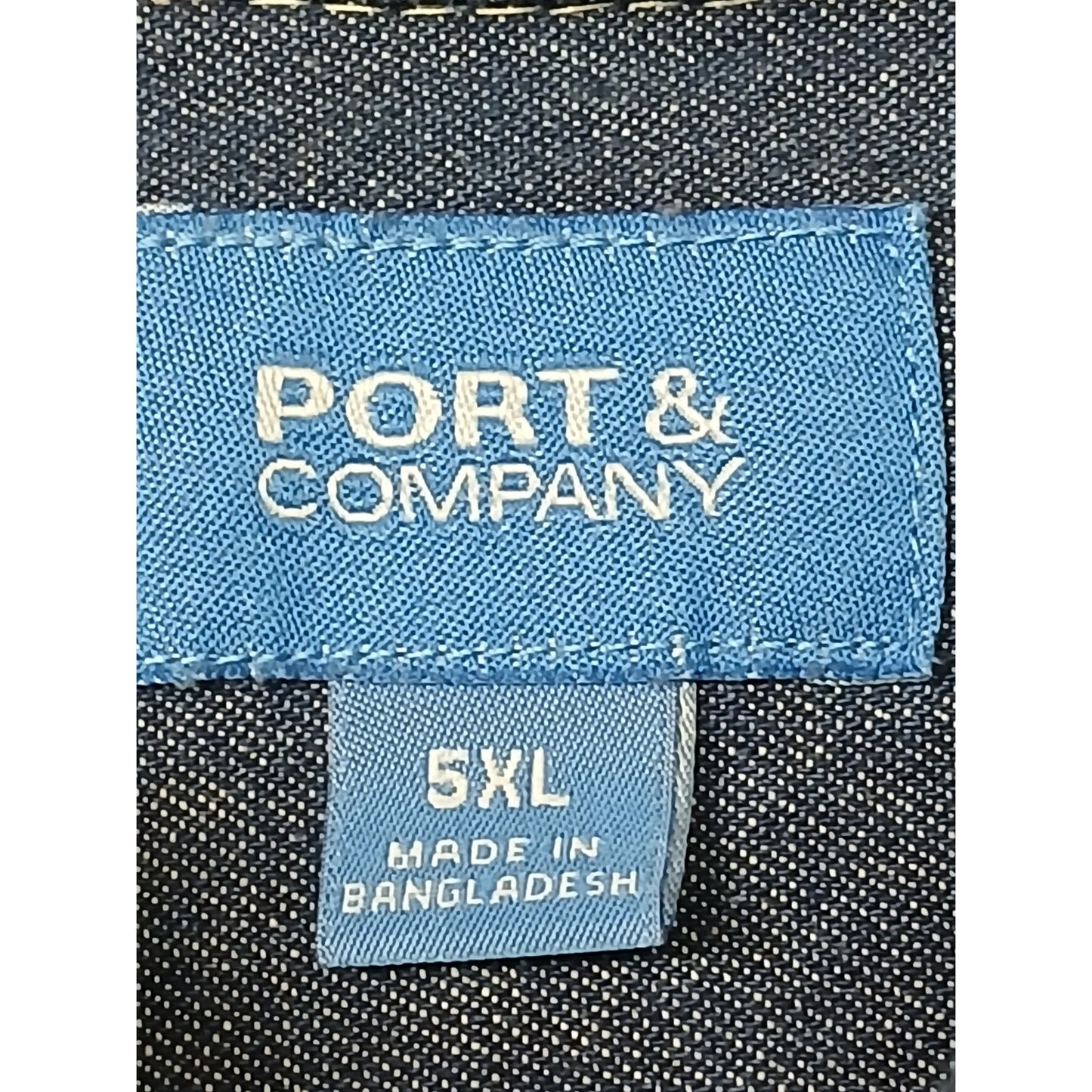Port & Company (5XL) Men's Slim Fit Dark Denim Jean Shirt