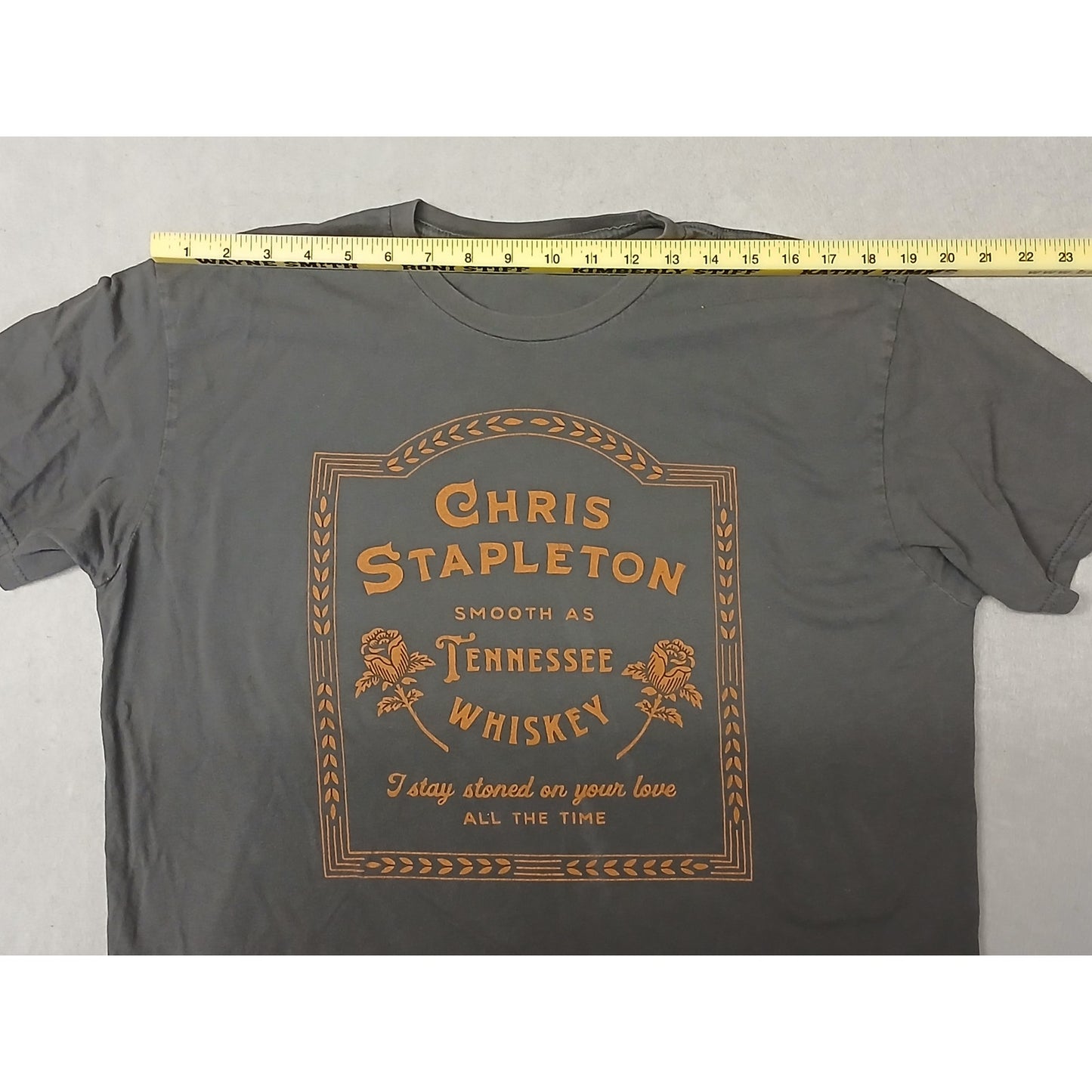 Chris Stapleton (Large) Gray Printed Logo Crew Neck TShirt