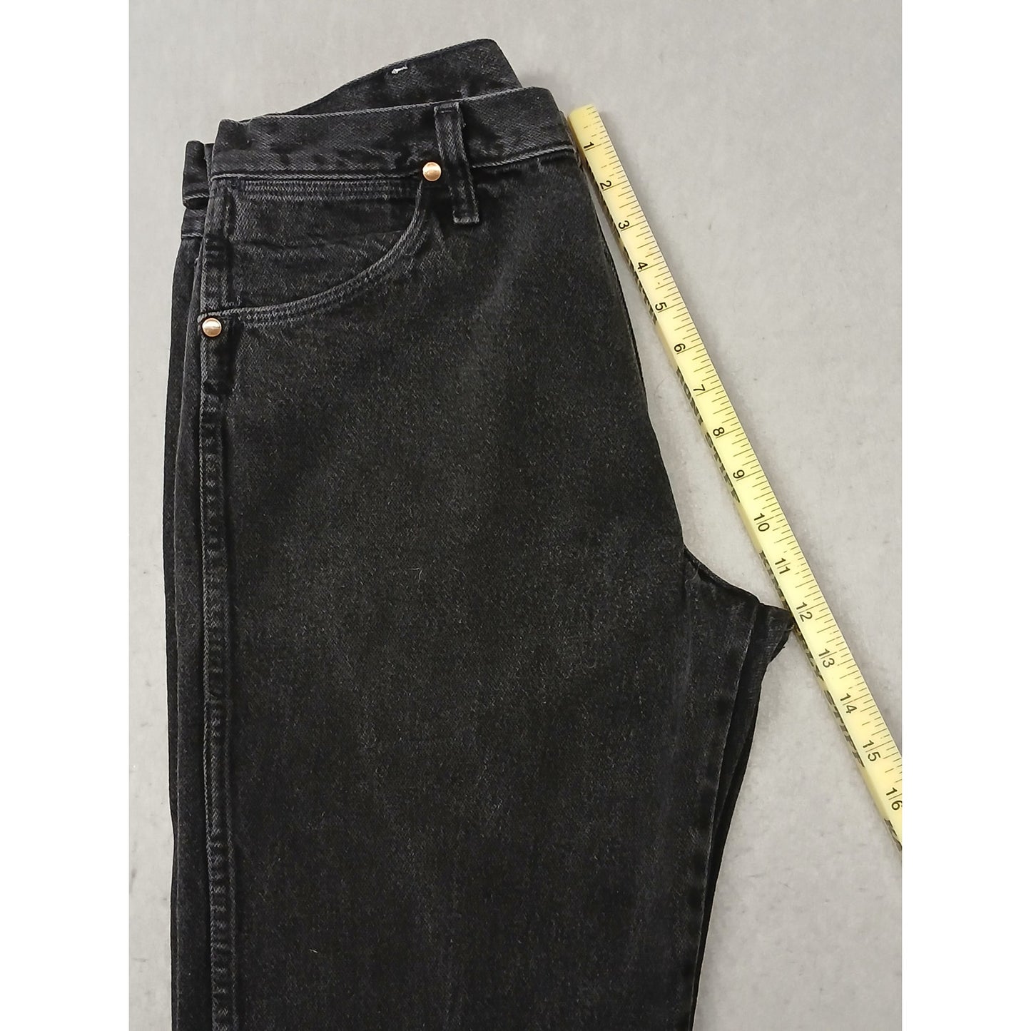 Wrangler (34x34) Mens Vintage Straight Leg Black Denim Jeans
