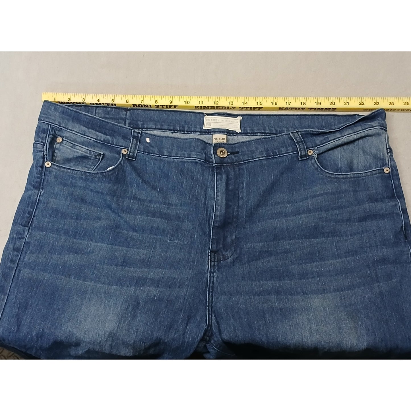 Colours (46x30) Men's Stretch Straight Blue Denim Jeans