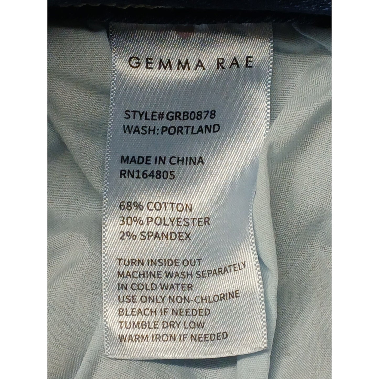 Gemma Rae (7/28) Women's Gem Skinny Straight Fit Blue Denim Jeans