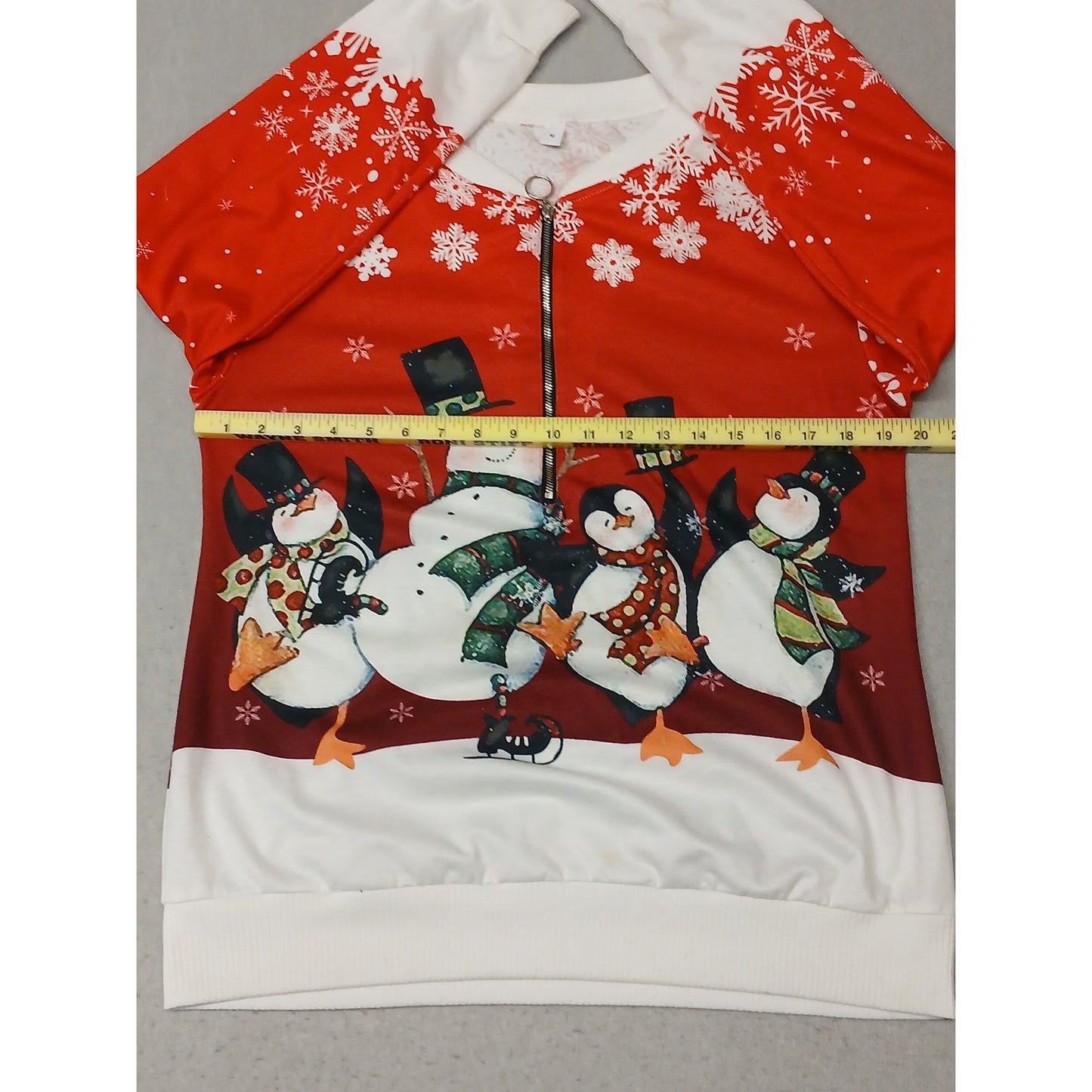 Women's (Medium) Ugly Xmas Zip Pullover Fleece Sweatshirt