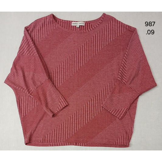 Absolutely Famous (Large) Burgundy Mid Sleeve Sweathirt