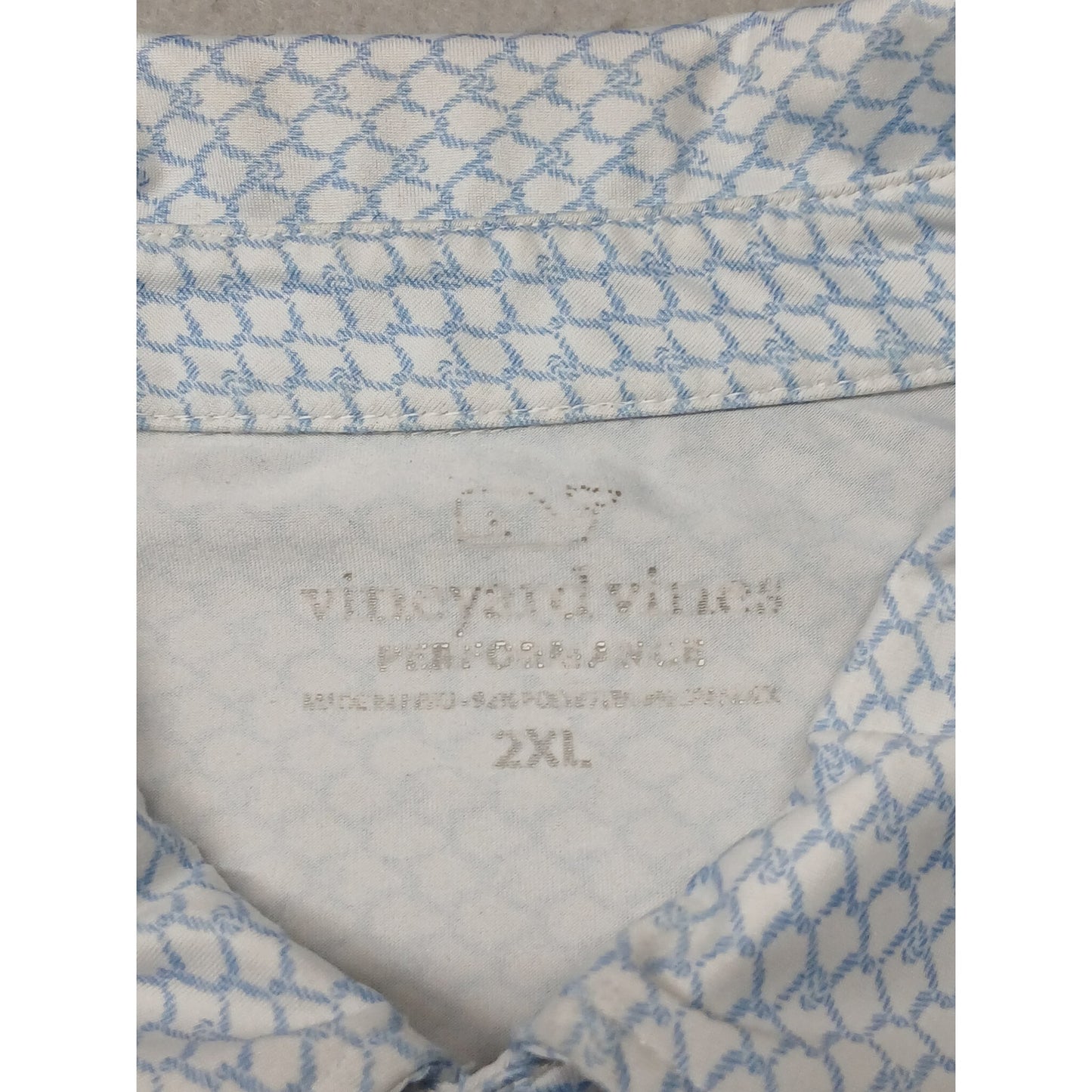 Vineyard Vines (2XL) White Button Silk Collar Polo Tee Shirt