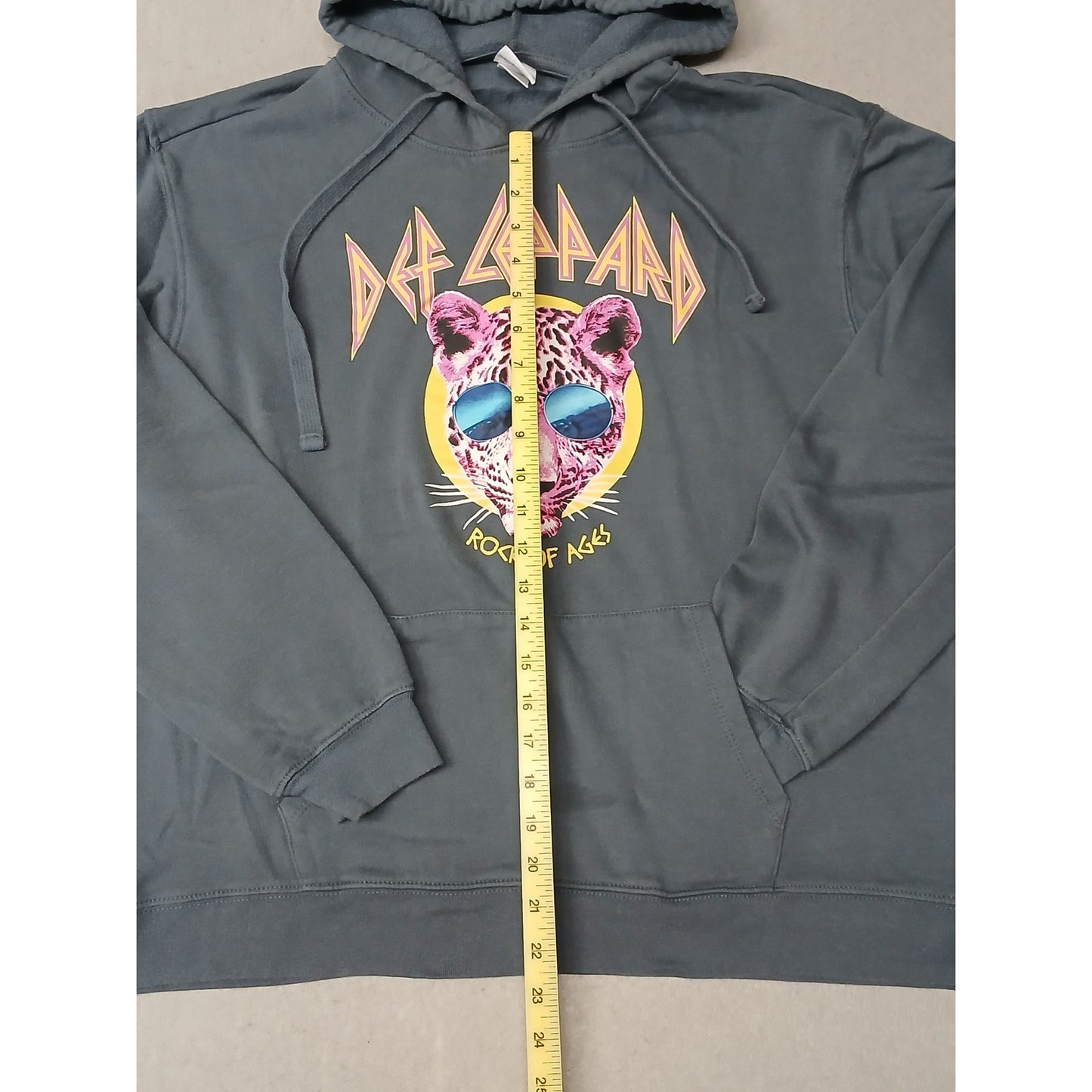 Def Leppard (2XL) Gray Cotton Blend Pullover Hoodie