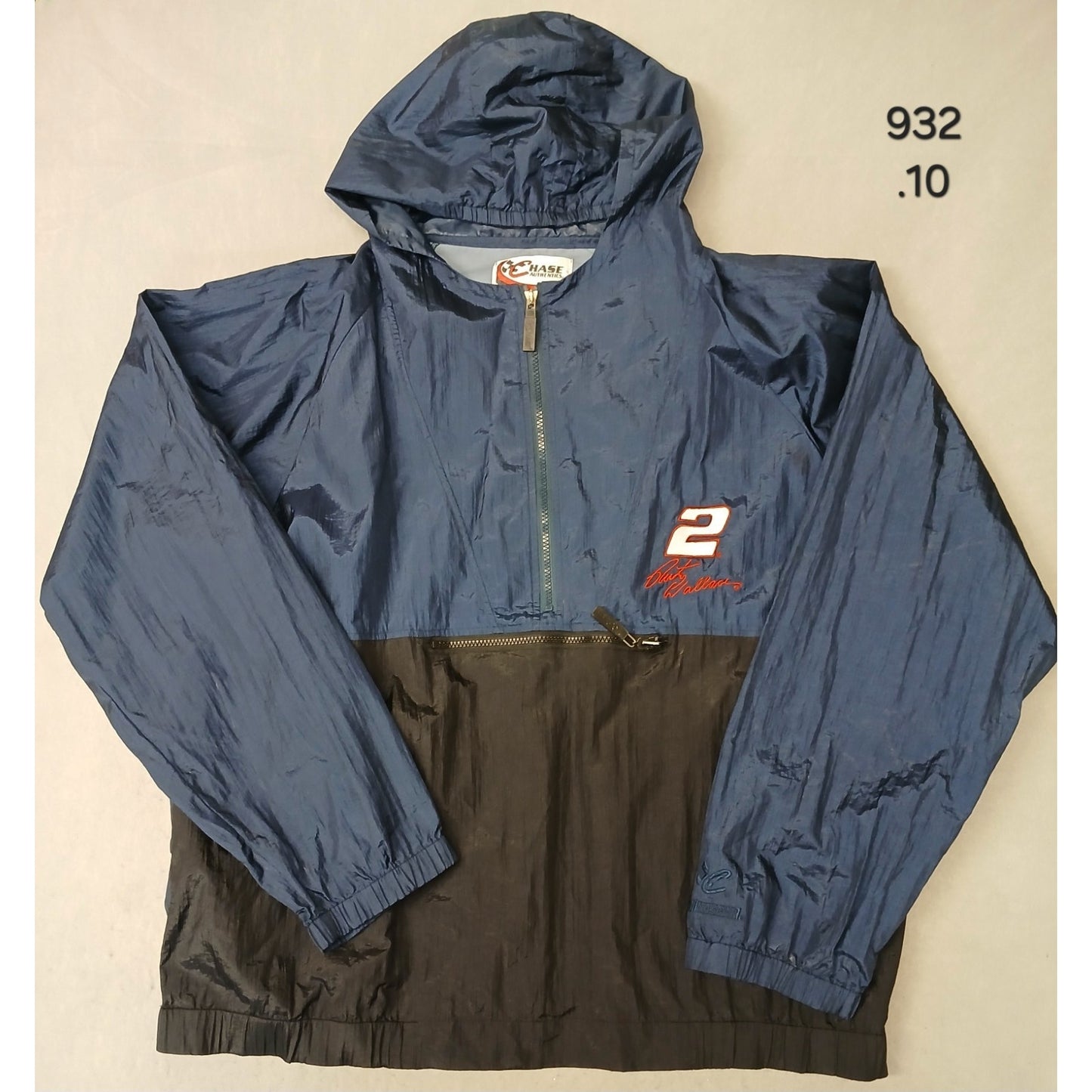 Chase (2XL) Vintage NASCAR #2 R. Wallace Windbreaker Jacket