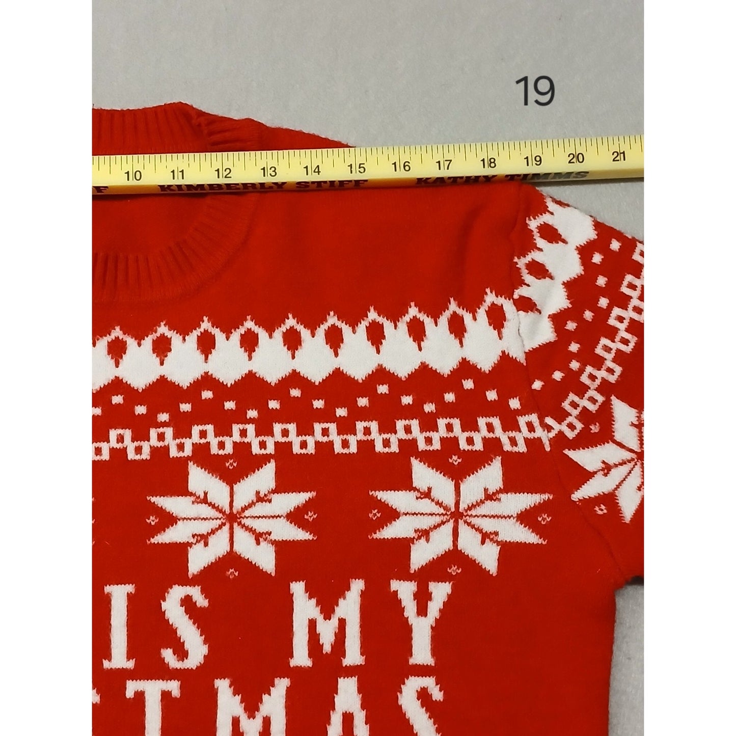 Red (21x22") Knitted Crew Neck Ugly Sweater