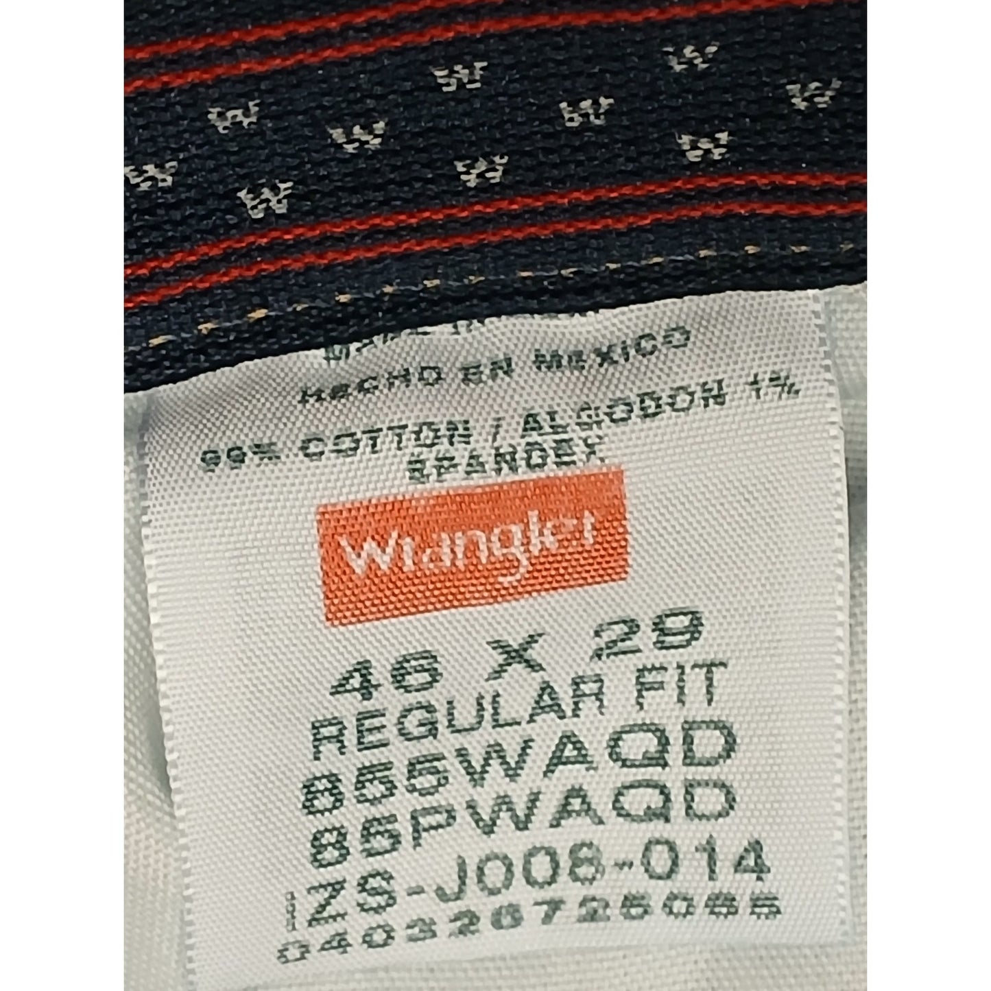 Wrangler (46x29) Straight Stretch Waist Blue Denim Jeans