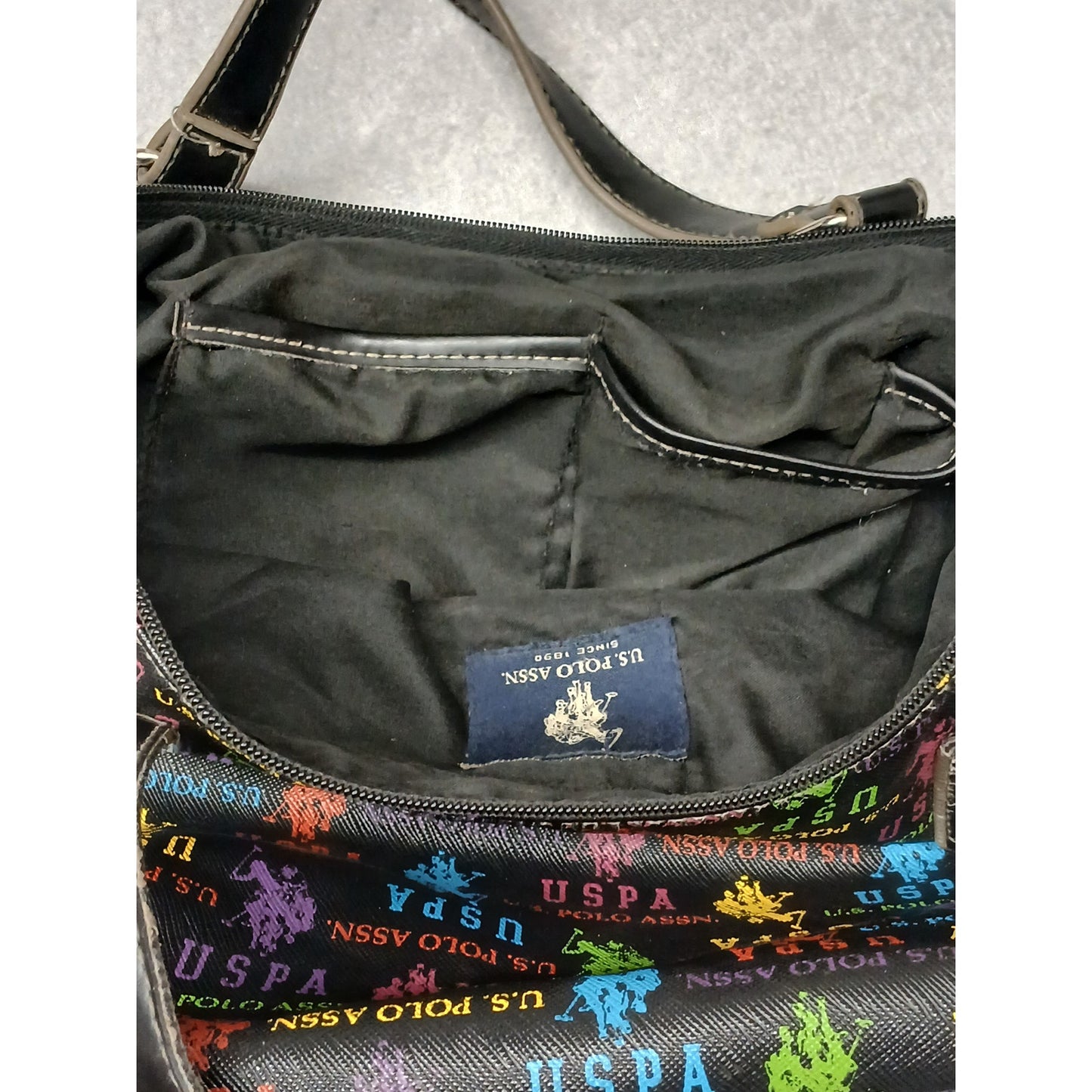 U.S. Polo Assn. Nylon Multicolor Logo Shoulder Tote Bag