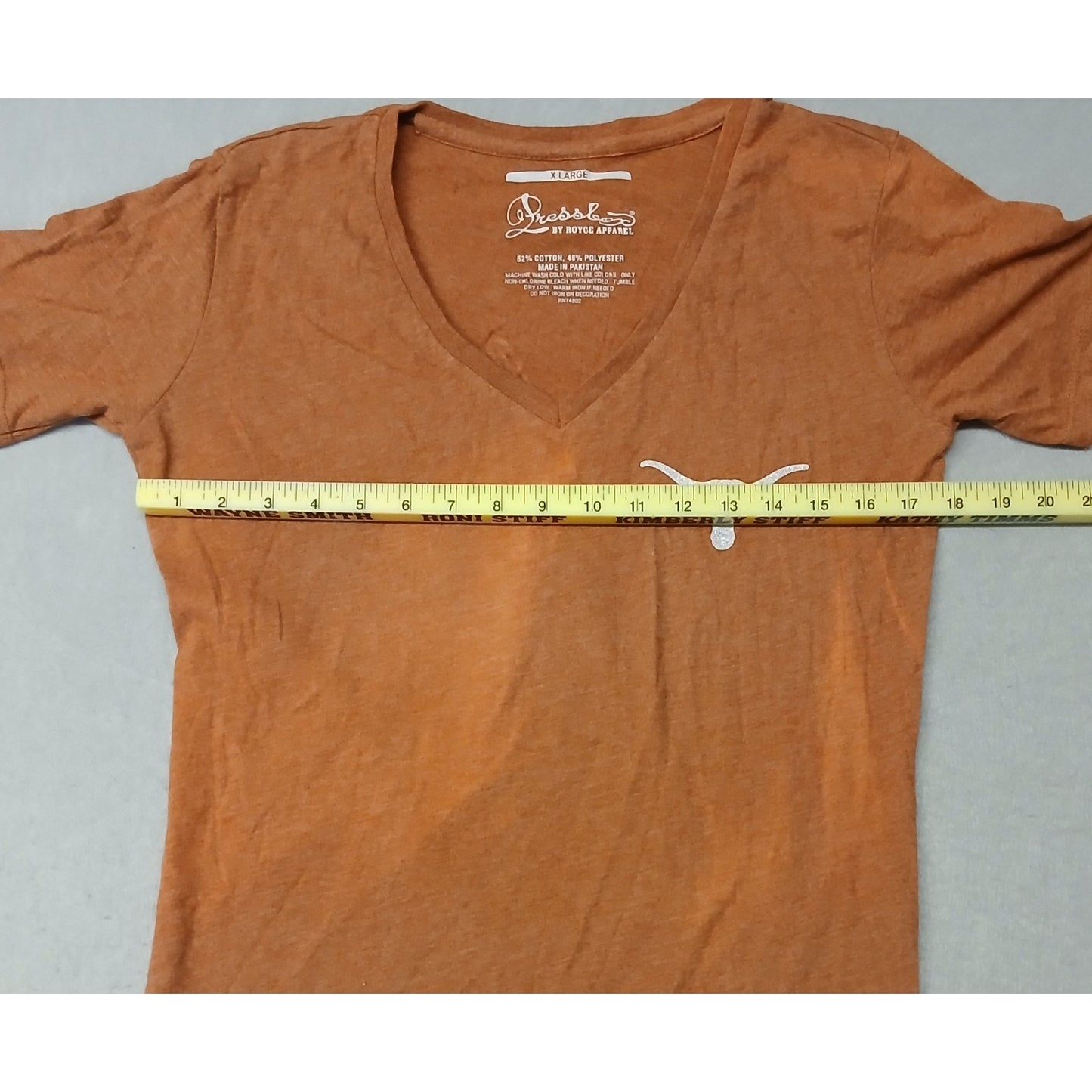 Pressbox (XLarge) Women's Orange Texas Longhorn V-Neck Tee Shirt