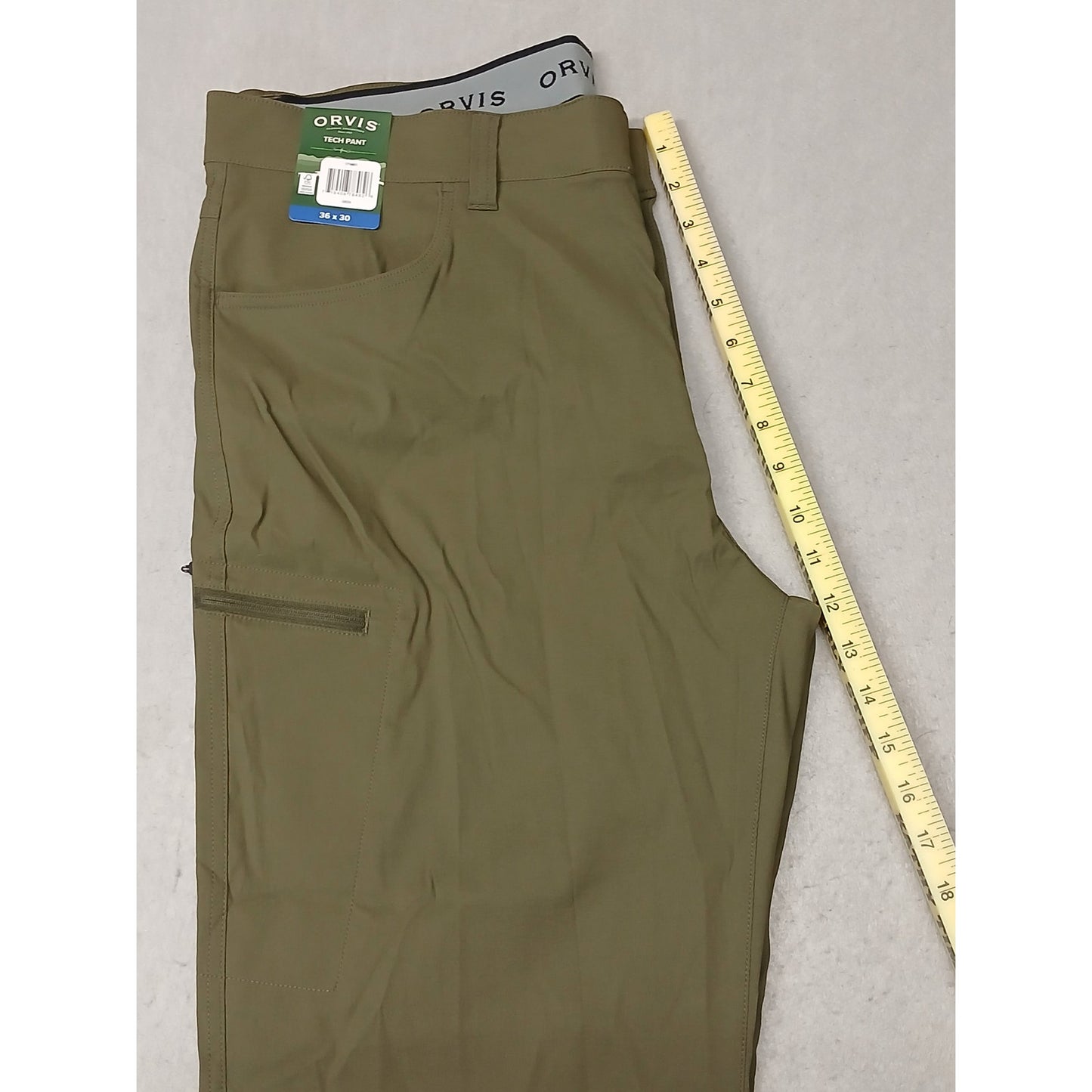 Orvis (36x30) Men's Olive Green Dri-Fit Straight Tech Pants