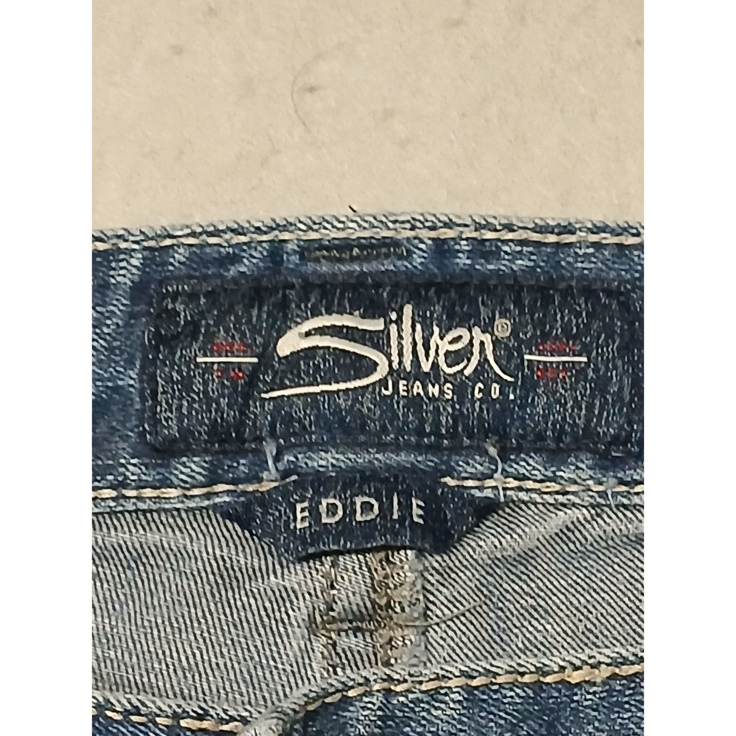 Silver Eddie (44x34) Men's Straight Leg Blue Denim Jeans