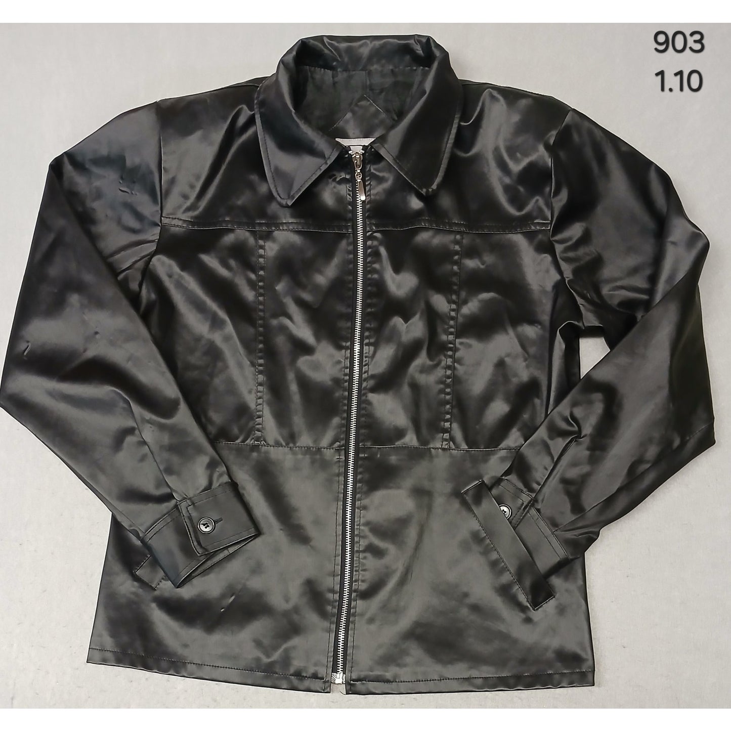 RAVE (Large) Women's 90's Black Faux Leather Zip Jacket