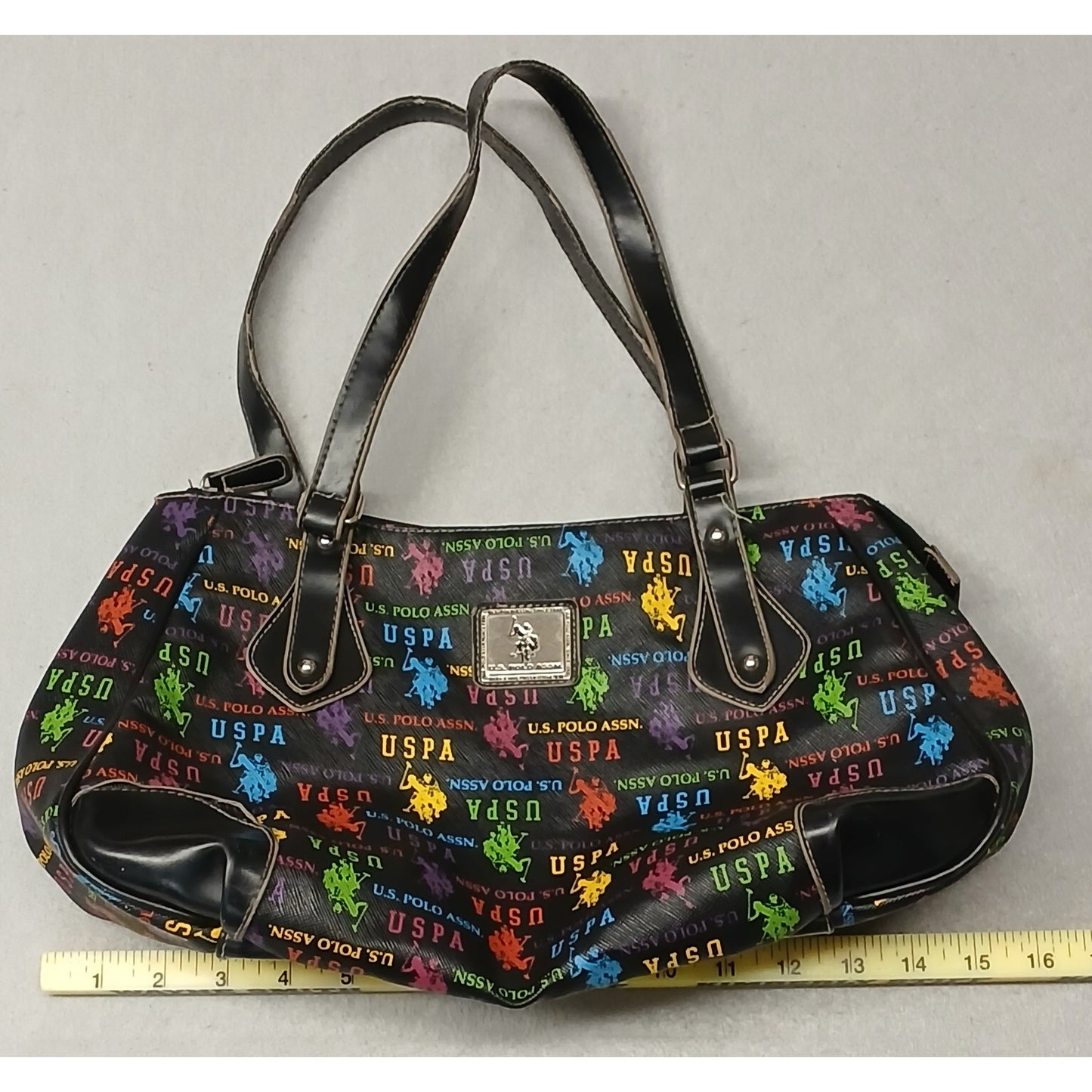 U.S. Polo Assn. Nylon Multicolor Logo Shoulder Tote Bag