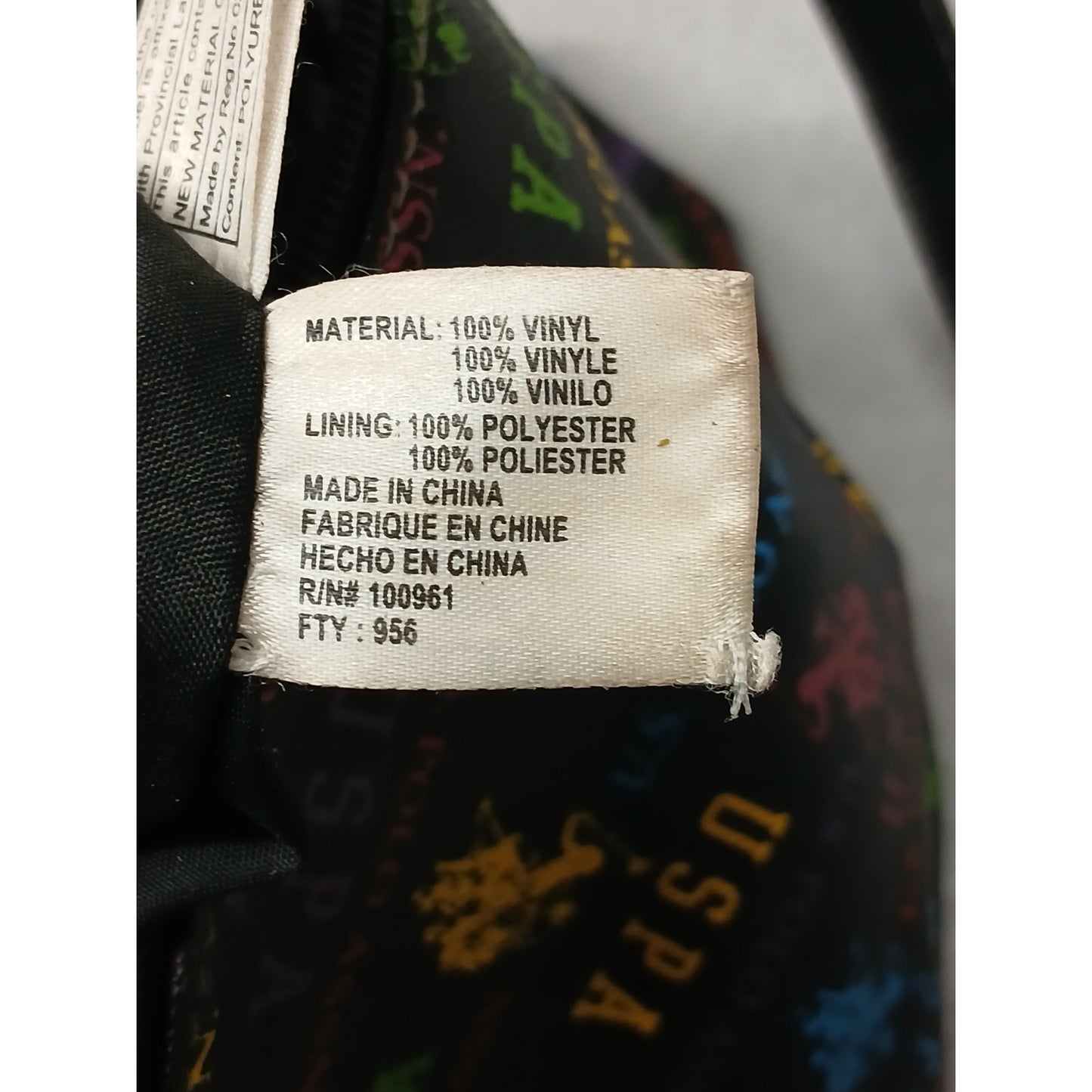 U.S. Polo Assn. Nylon Multicolor Logo Shoulder Tote Bag