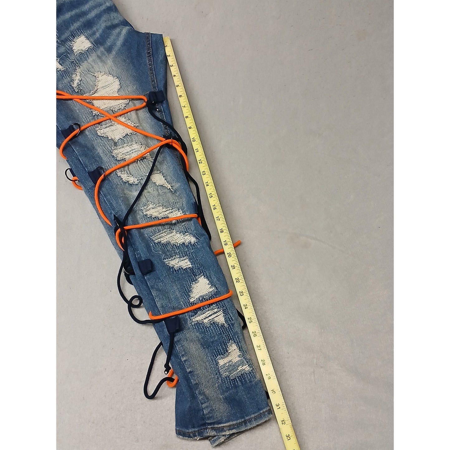 Smugglers Moon (42x33) Y2K Distressed Straight Blue Denim Jeans