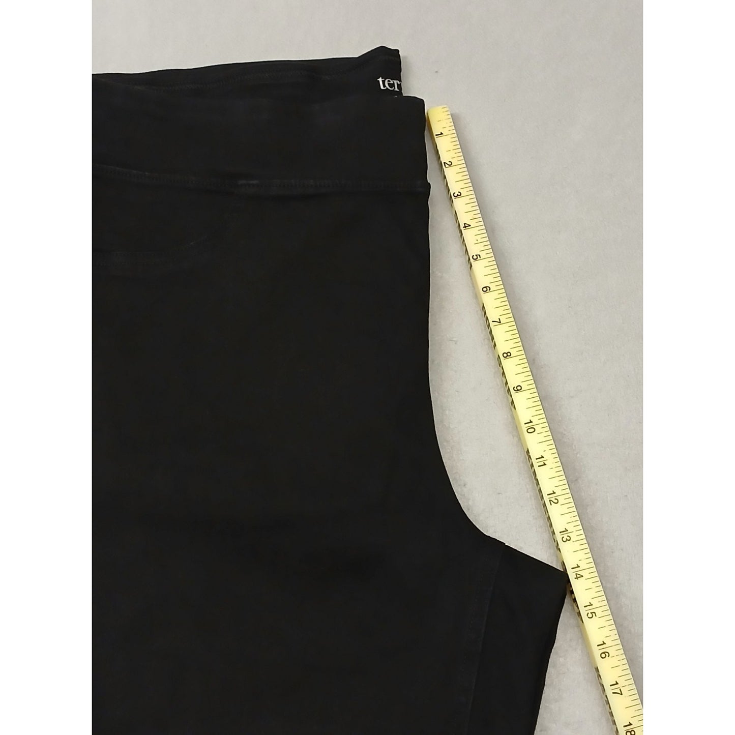 Terra & Sky (2X) Women's Black Stretch Straight Denim Pants