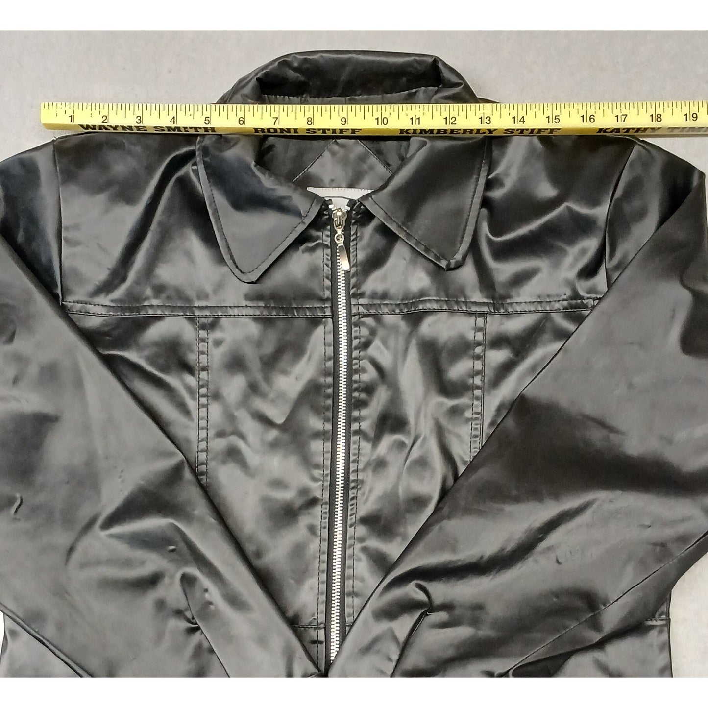 RAVE (Large) Women's 90's Black Faux Leather Zip Jacket