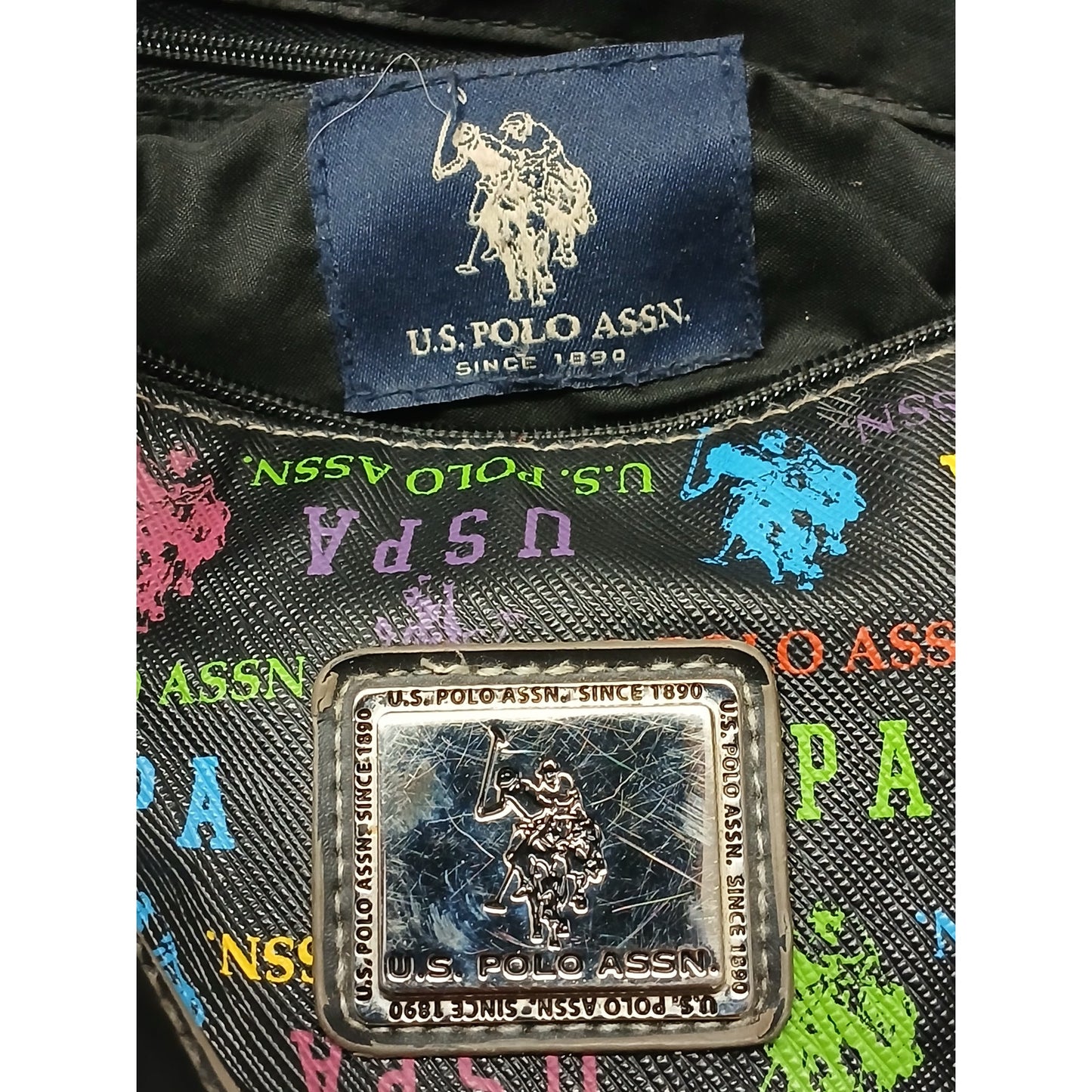 U.S. Polo Assn. Nylon Multicolor Logo Shoulder Tote Bag