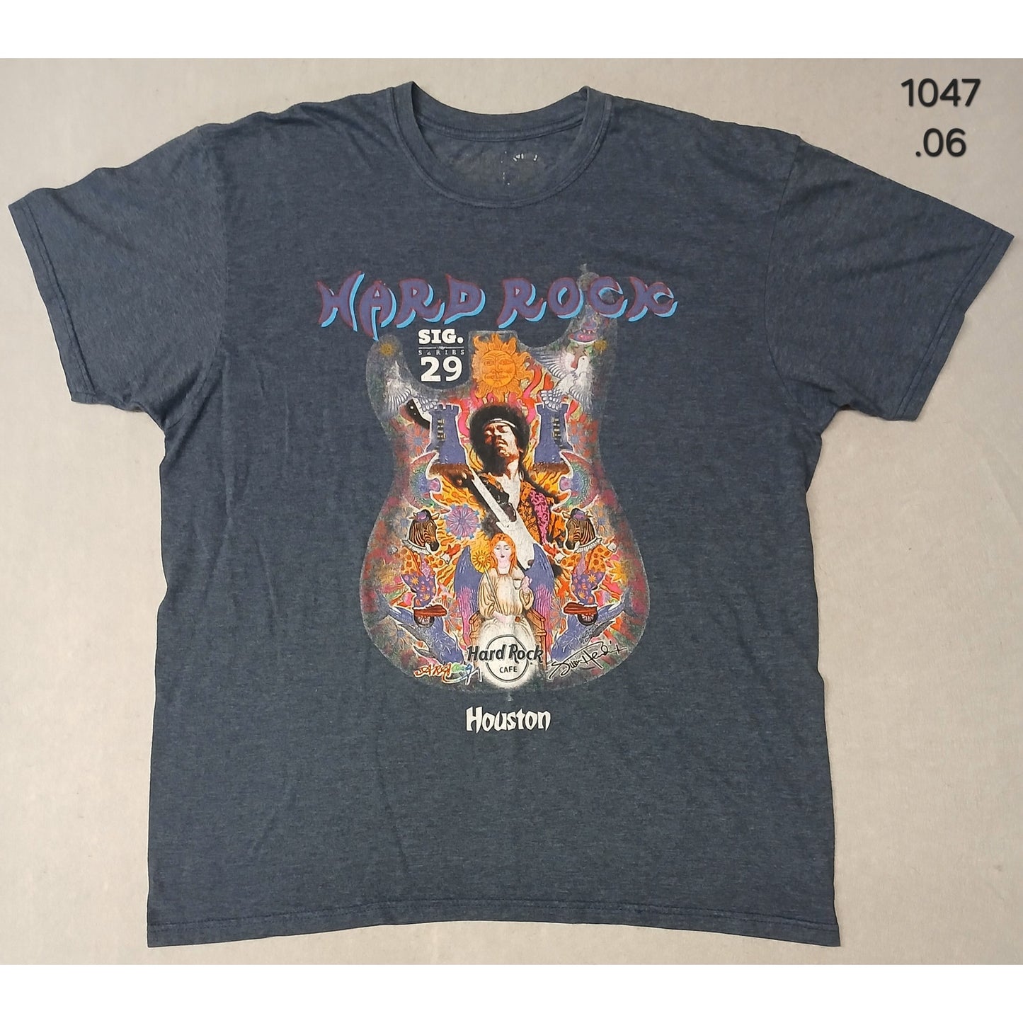 Hard Rock Cafe (24x22") Gray Jimmy Hendrix Houston Tee Shirt