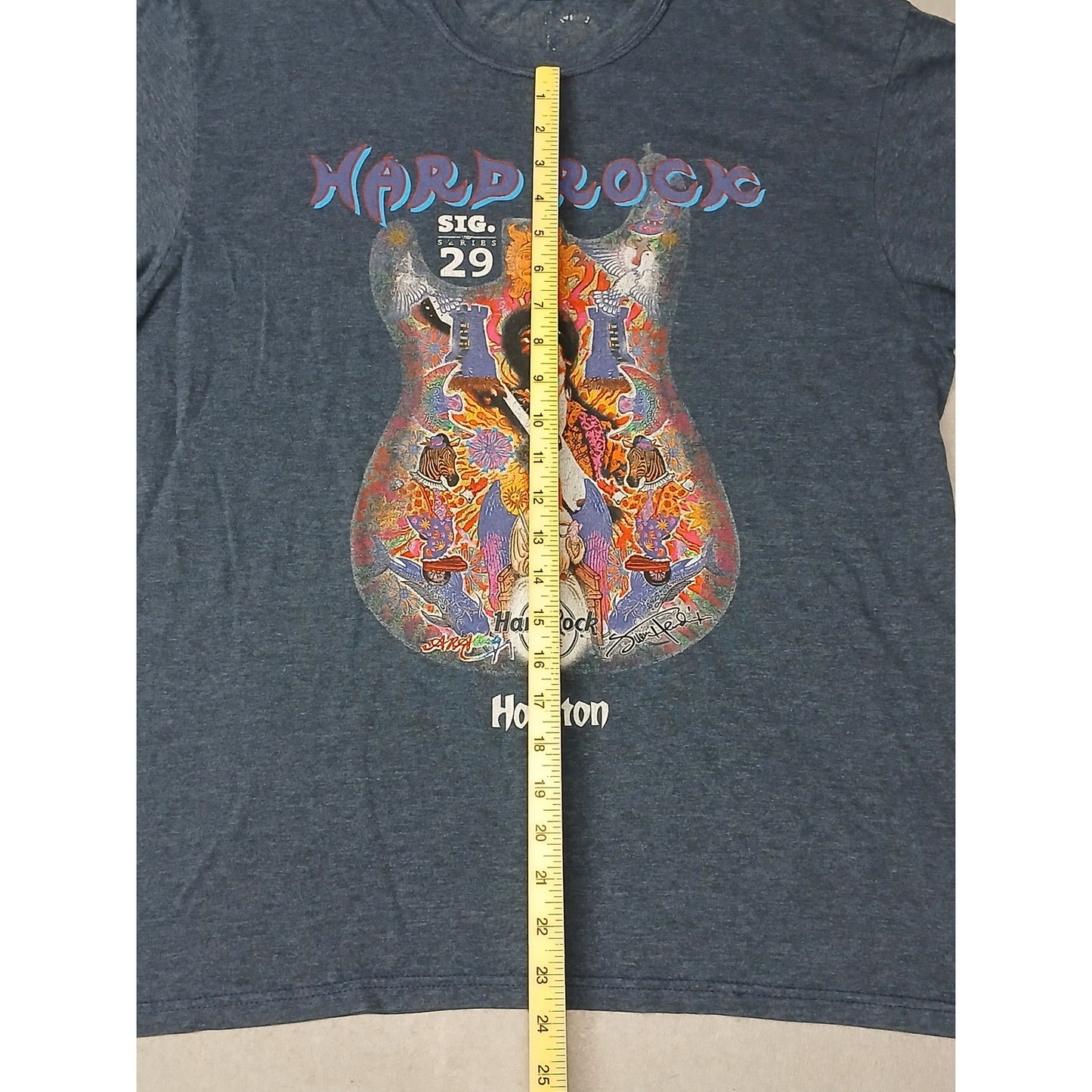Hard Rock Cafe (24x22") Gray Jimmy Hendrix Houston Tee Shirt