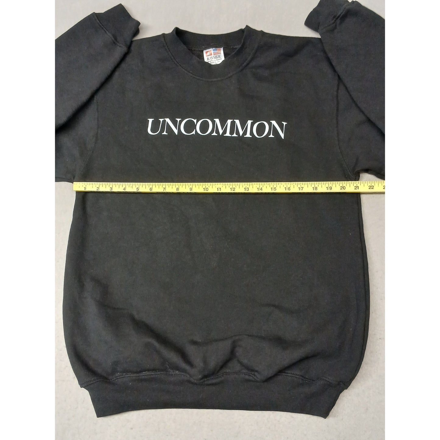 Bayside (Large) Adult's Black Crew Neck Pullover Sweatshirt