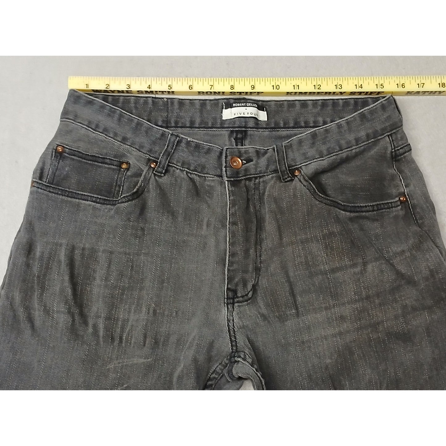 Five Four (34) Black Relaxed Straight Distressed Denim Jeans